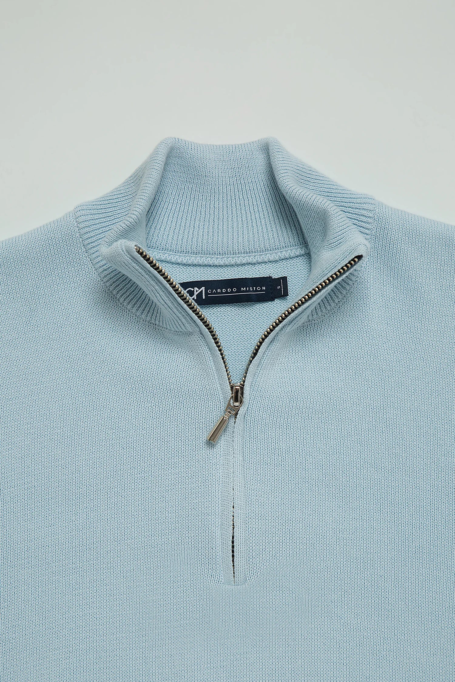 Saco Half Zip Algodón Azul Cielo