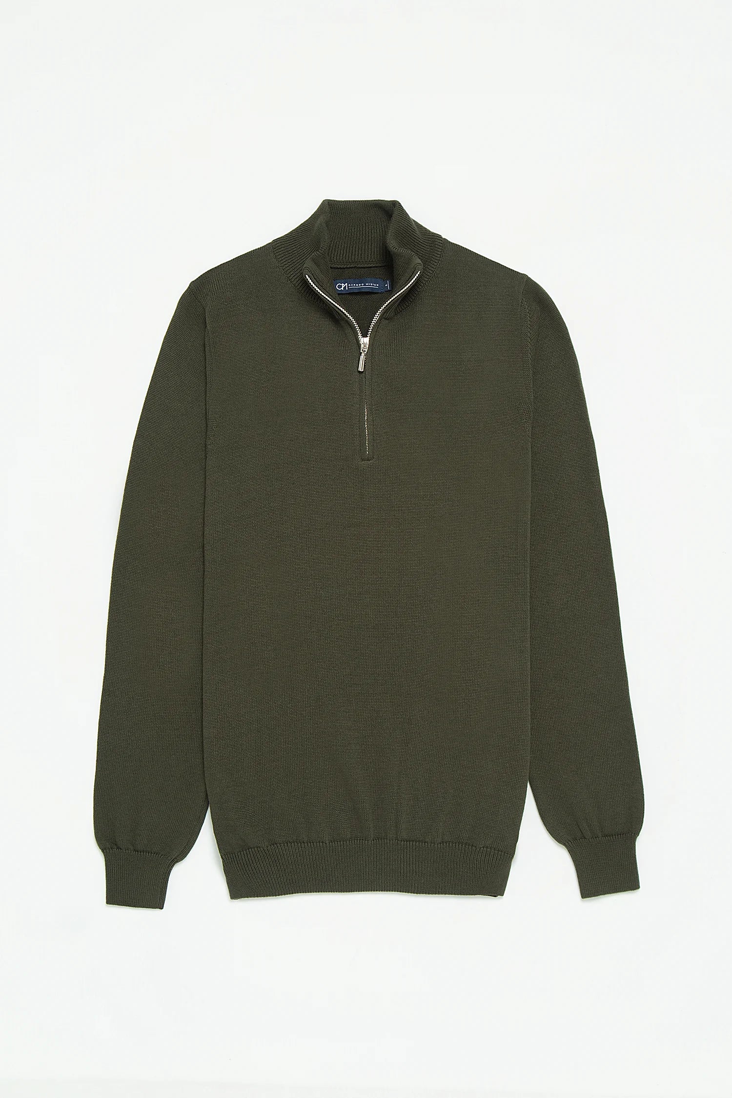 Saco Half Zip Algodón Verde Militar