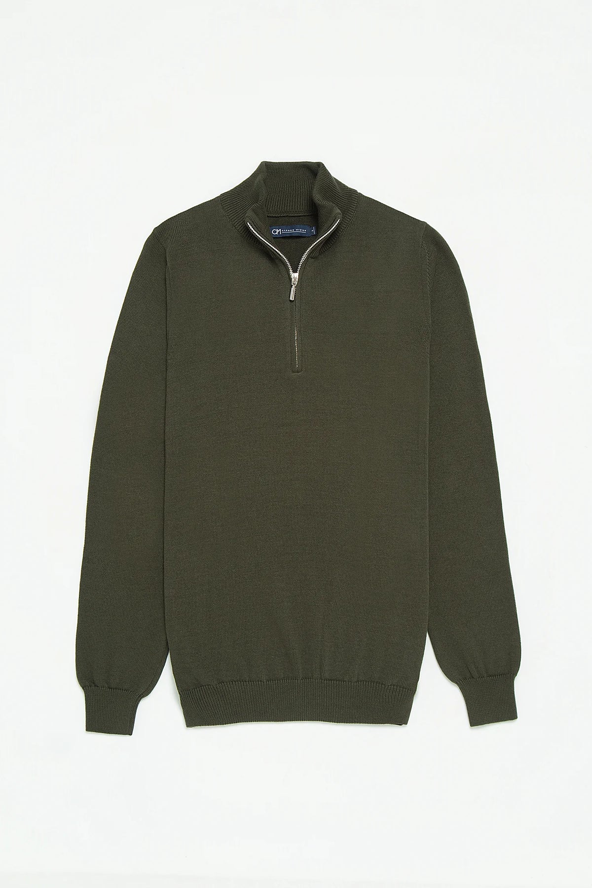 Saco Half Zip Algodón Verde Militar