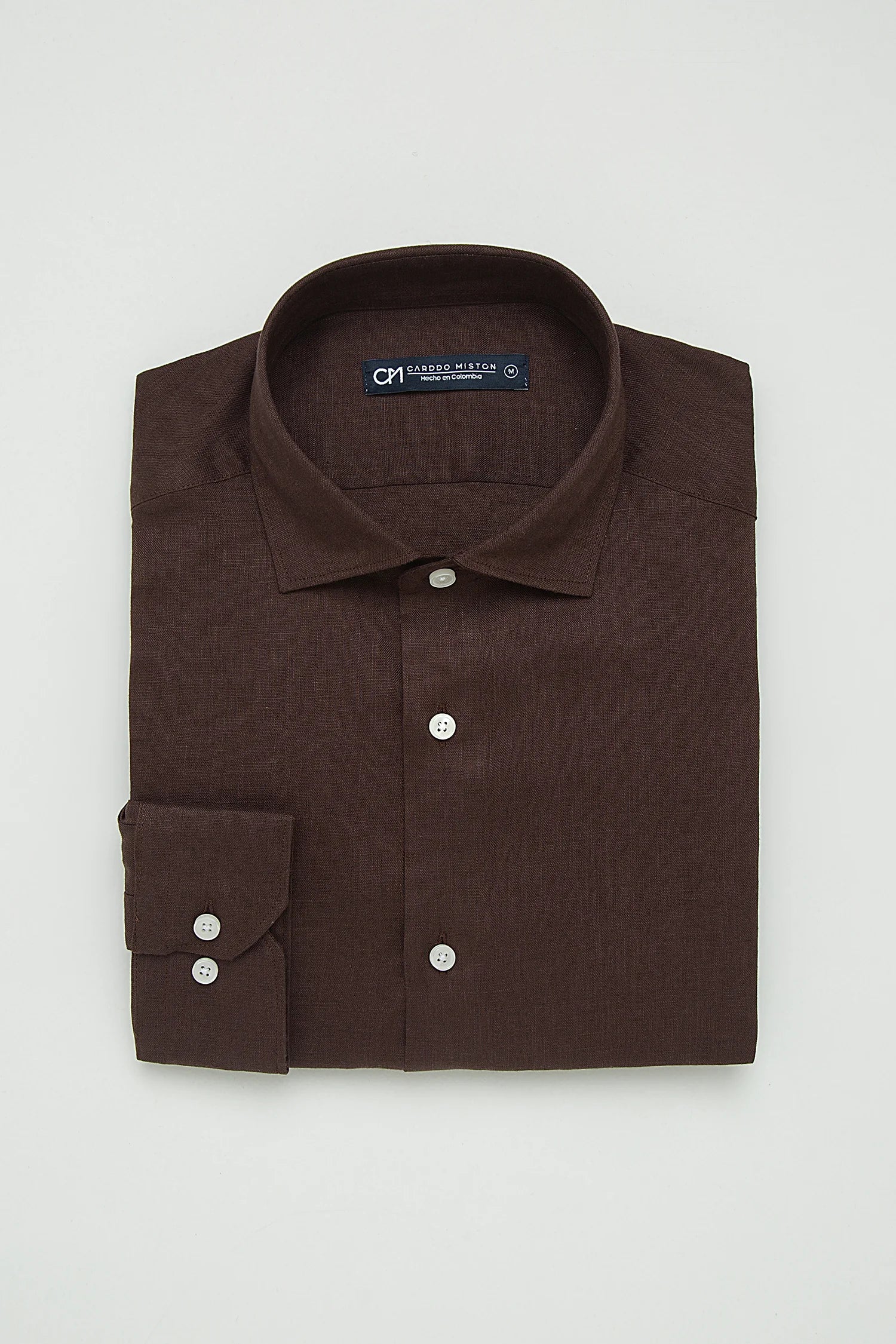 Camisa Button Under Lino Chocolate