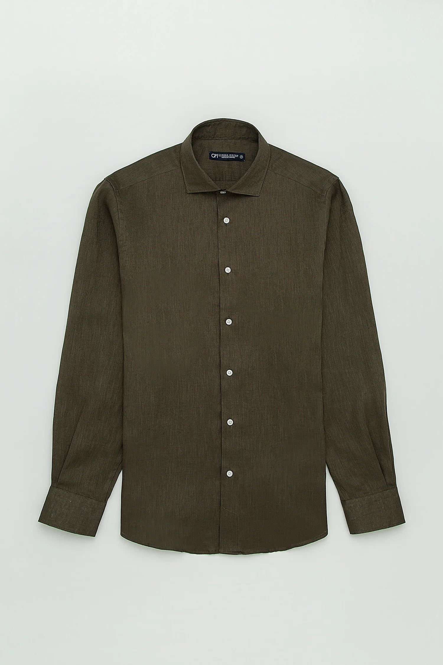 Camisa Button Under Lino Verde Oliva