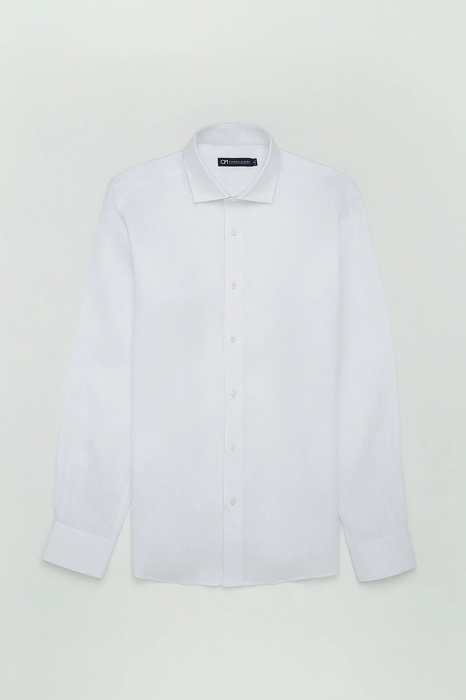 Camisa Button Under Lino Blanco