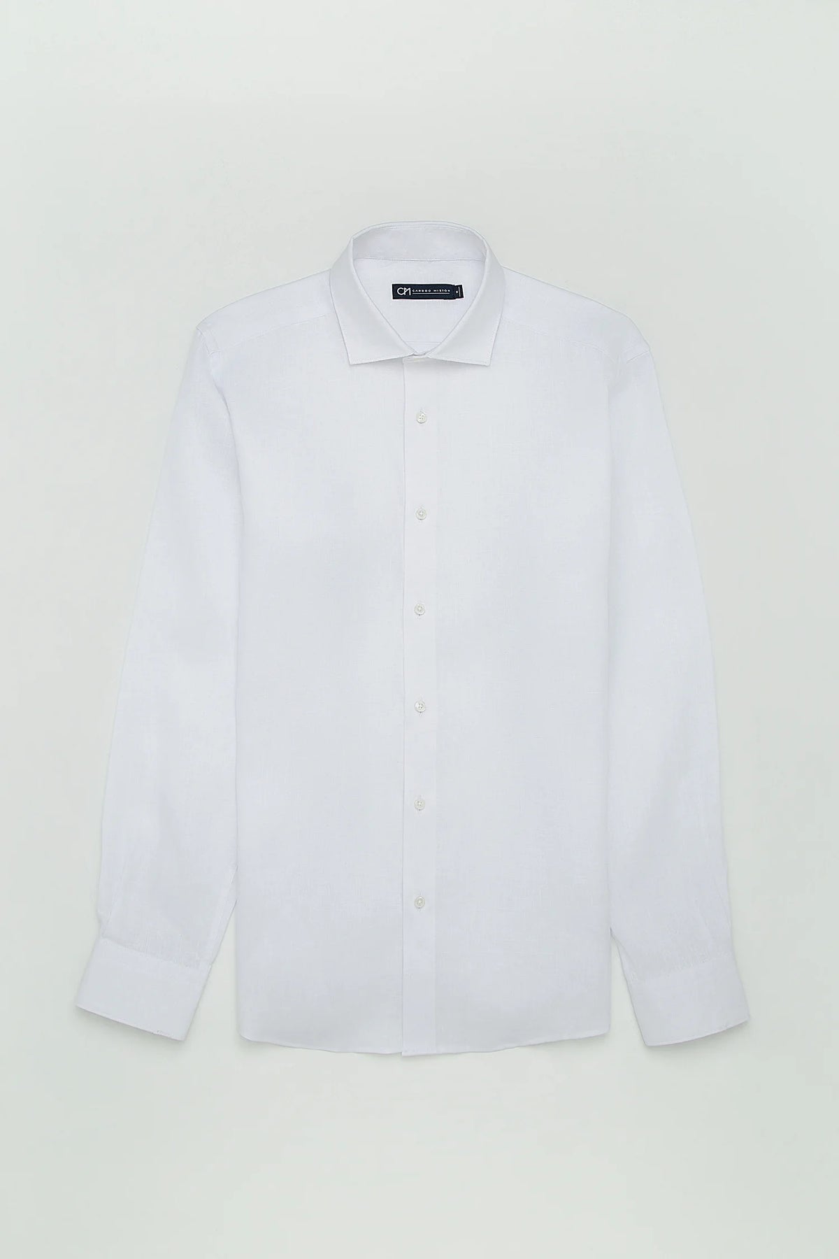 Camisa Button Under Lino Blanco