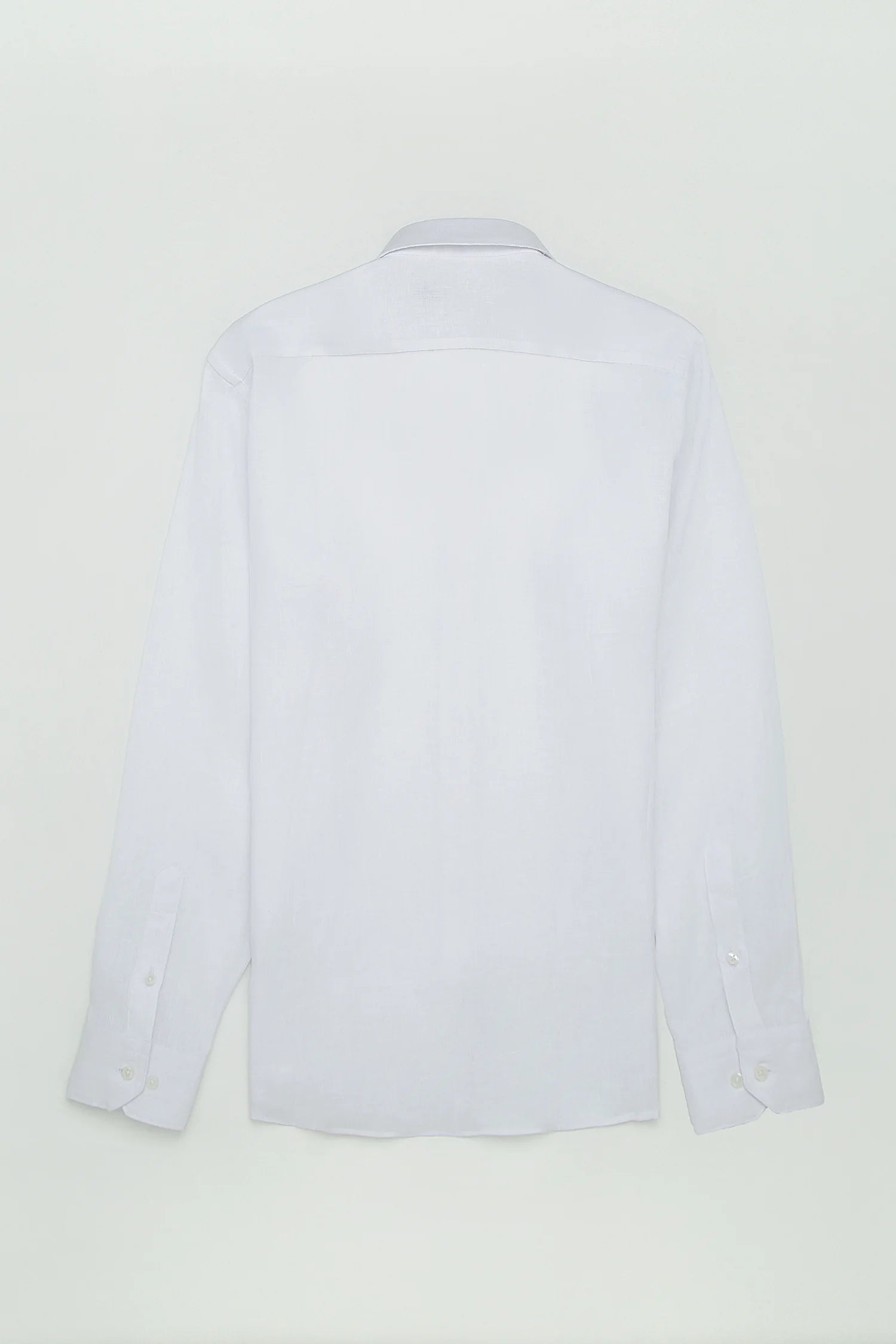 Camisa Button Under Lino Blanco