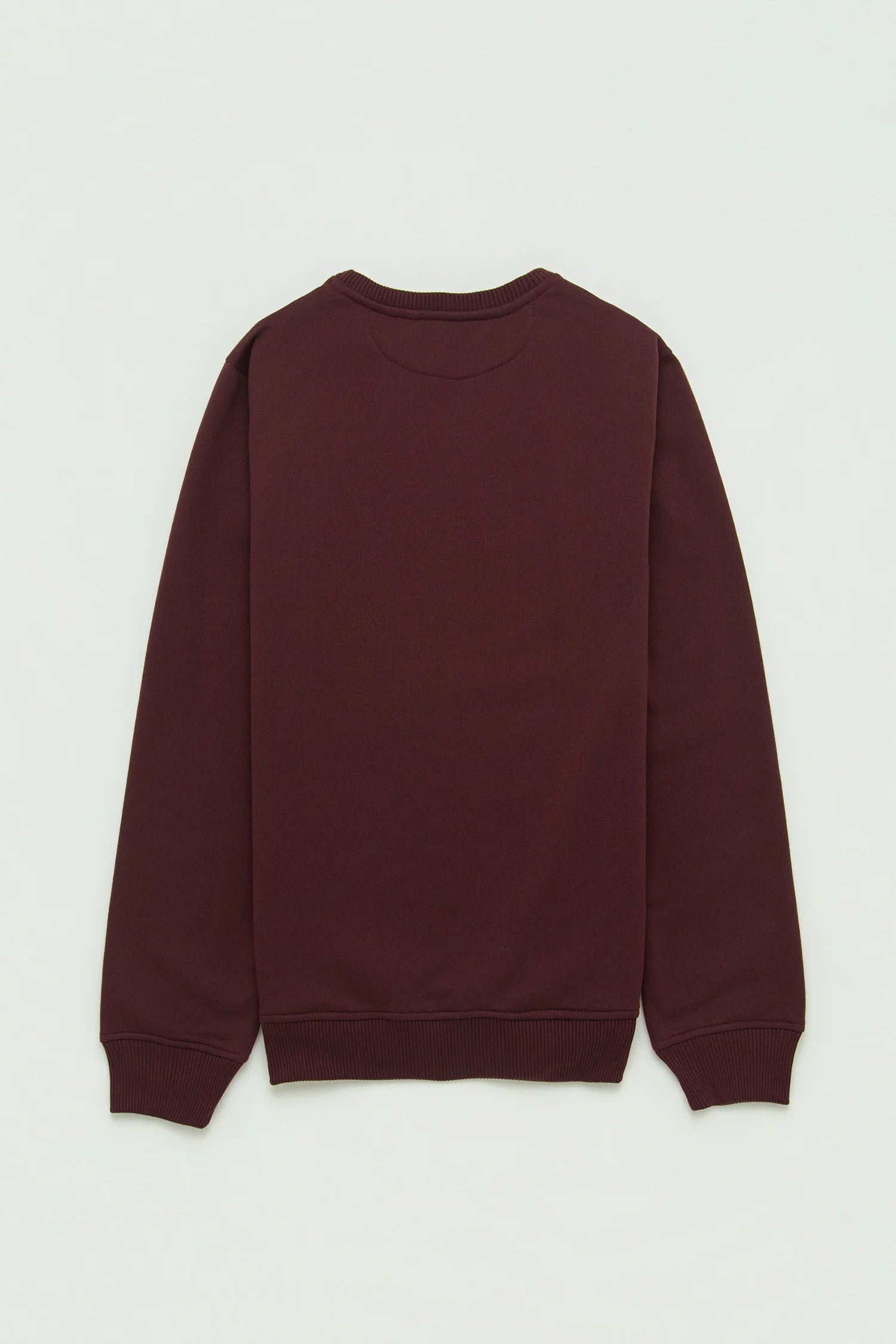 Crewneck Perchado Algodón Borgoña