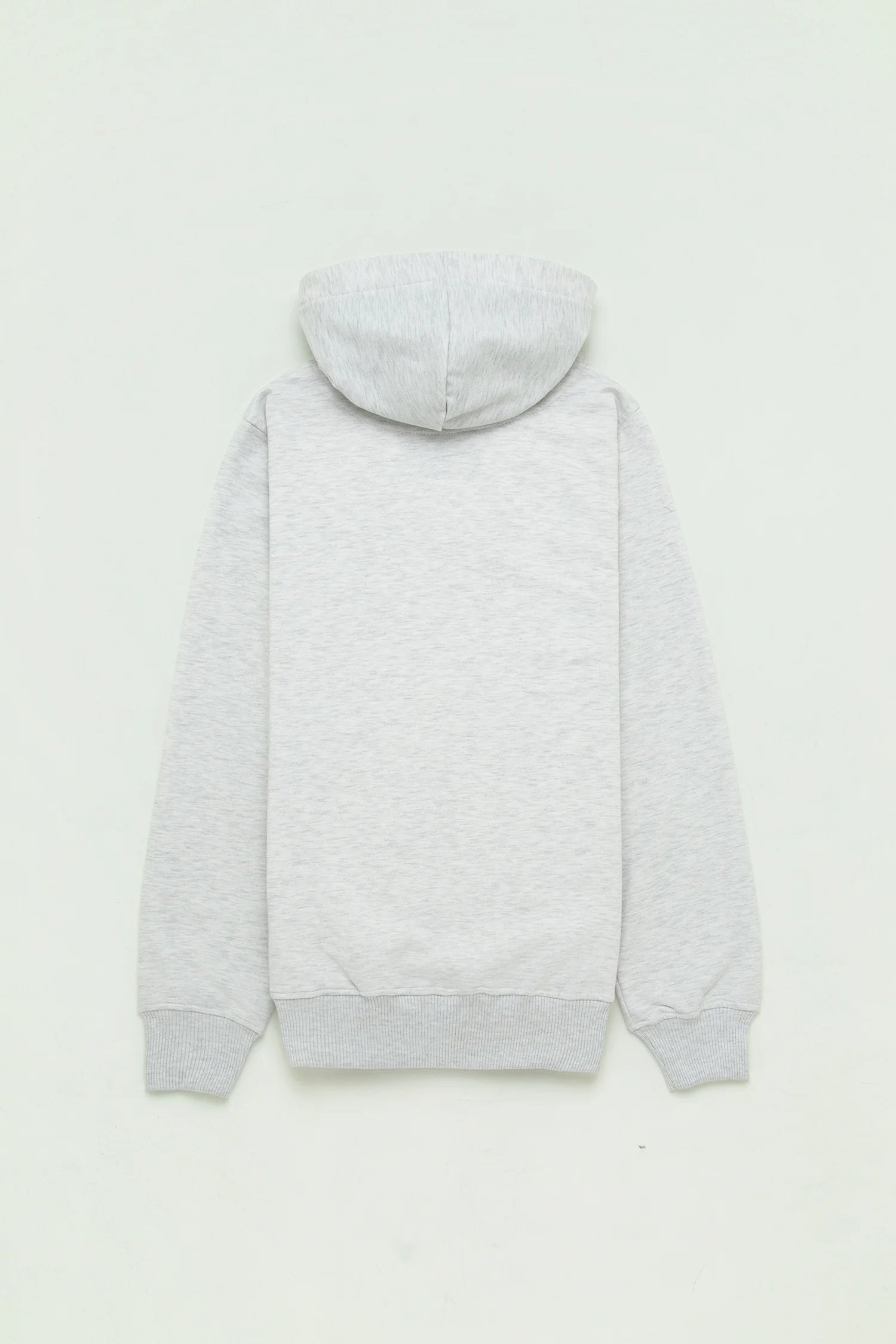 Hoodie Perchado Zip Algodón Gris Jaspe
