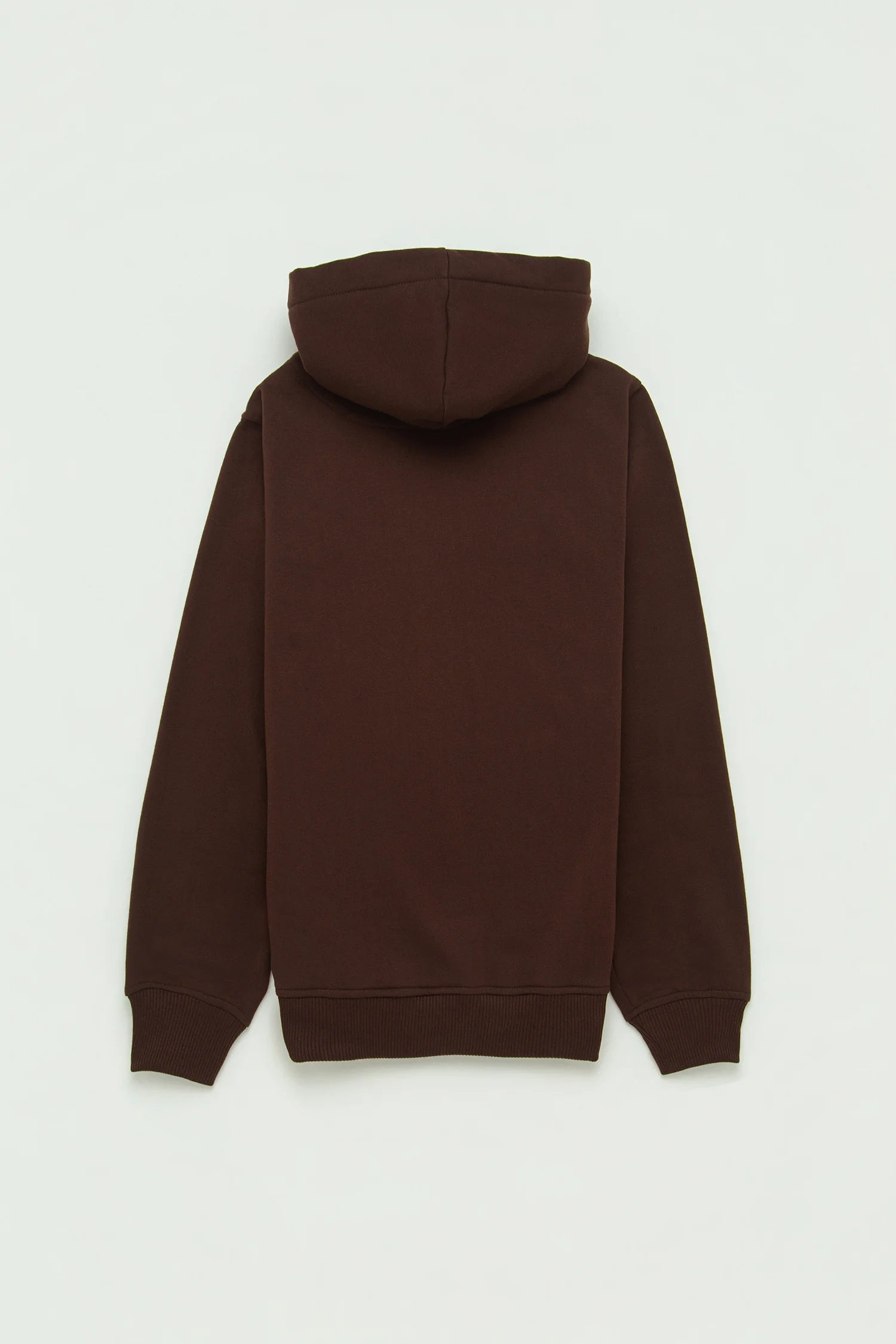 Hoodie Perchado Zip Algodón Chocolate