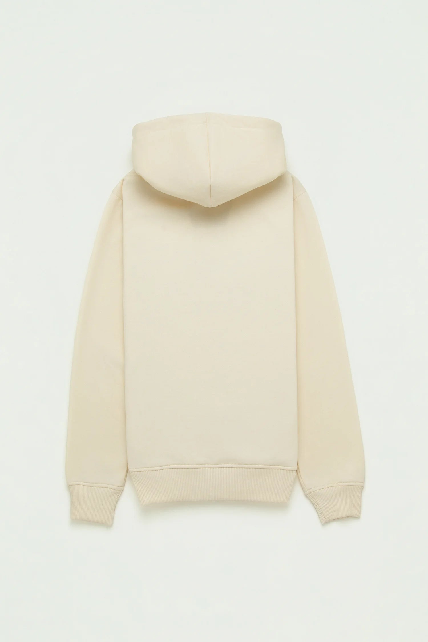Hoodie Perchado Half Zip Algodón Crema