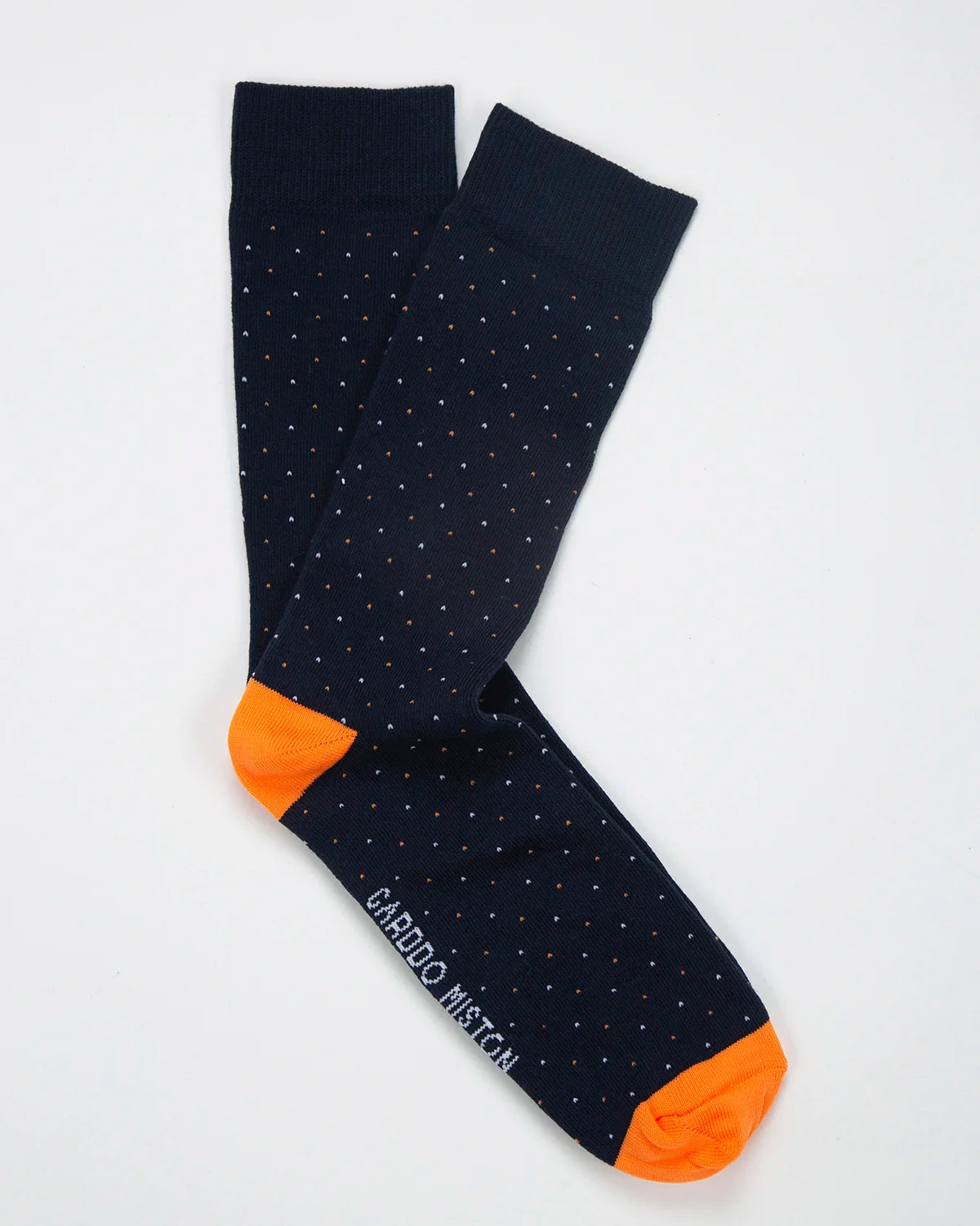 Medias Algodón Microlunares Blanco Naranja