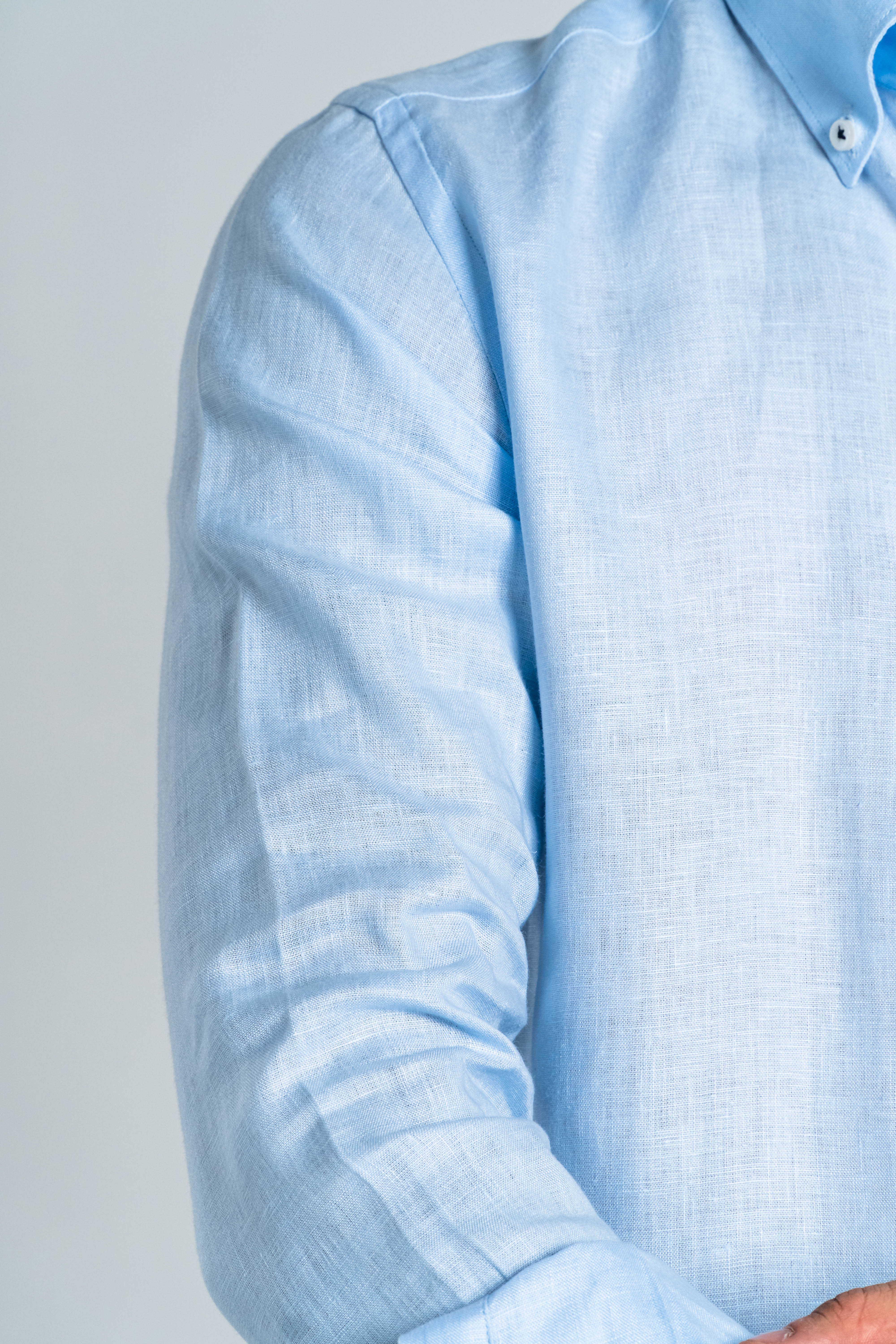 CAMISA BOTÓN CONTRASTE LINO AZUL BEBÉ_01329