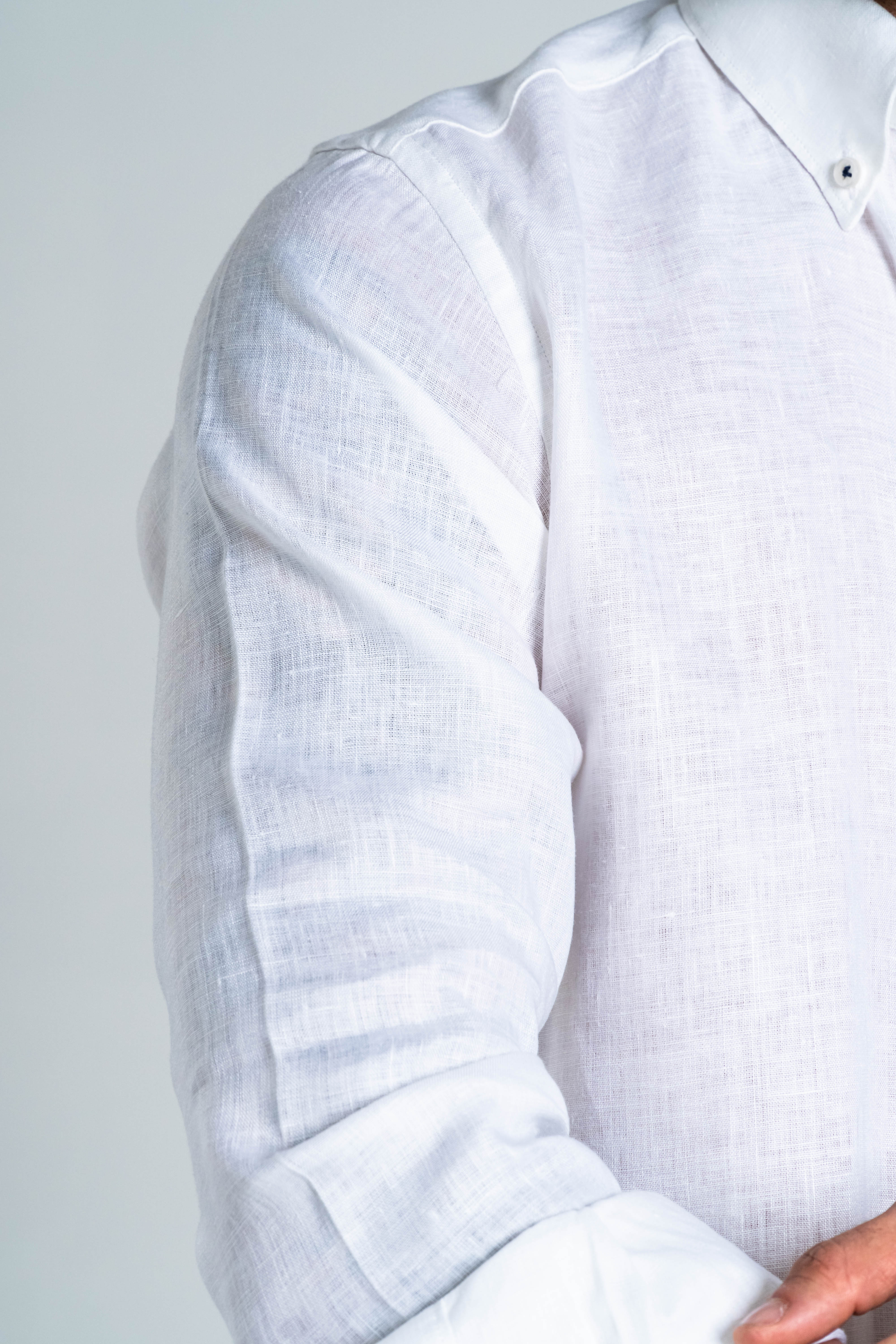 CAMISA BOTÓN CONTRASTE LINO BLANCO_01327