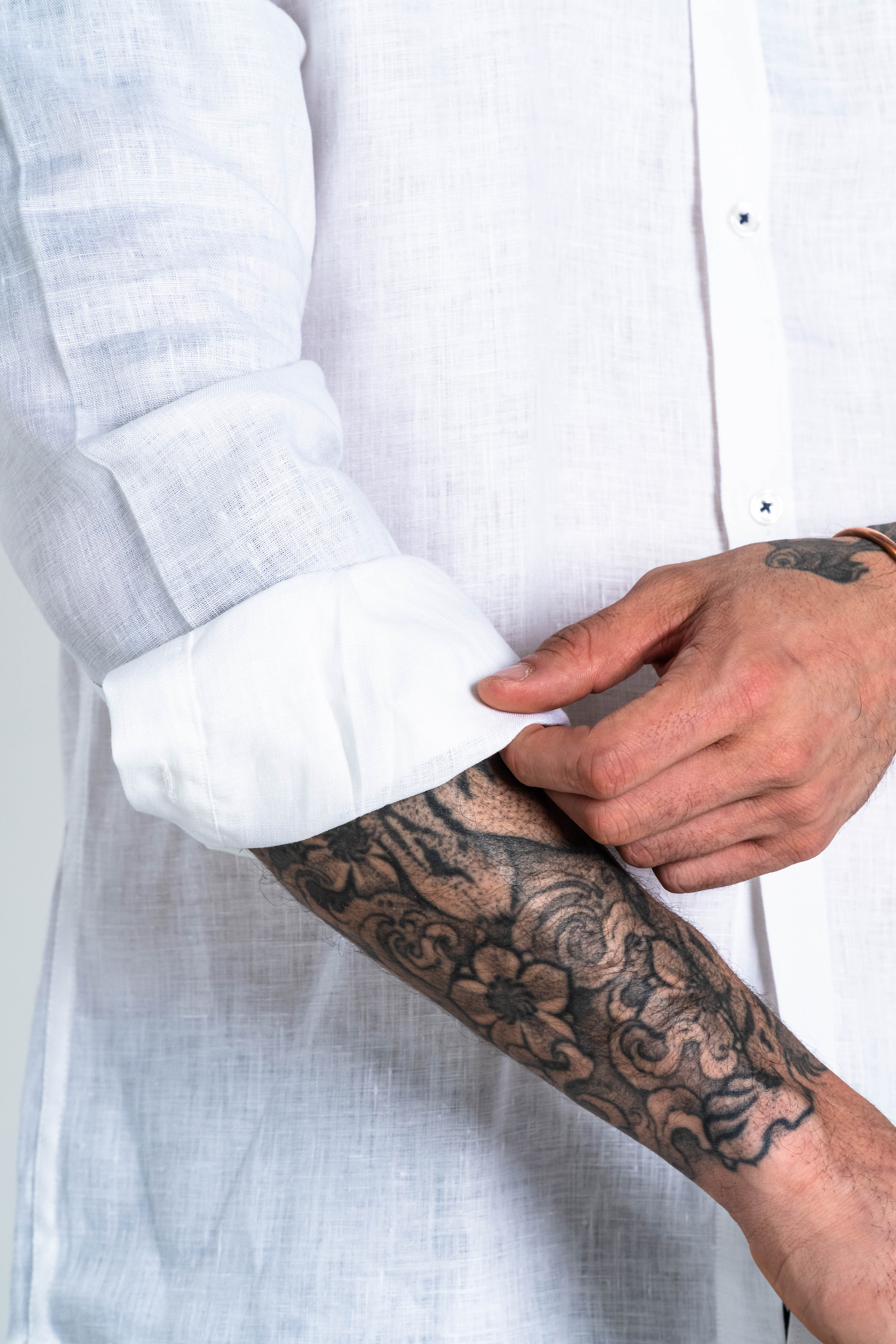 CAMISA BOTÓN CONTRASTE LINO BLANCO_01327