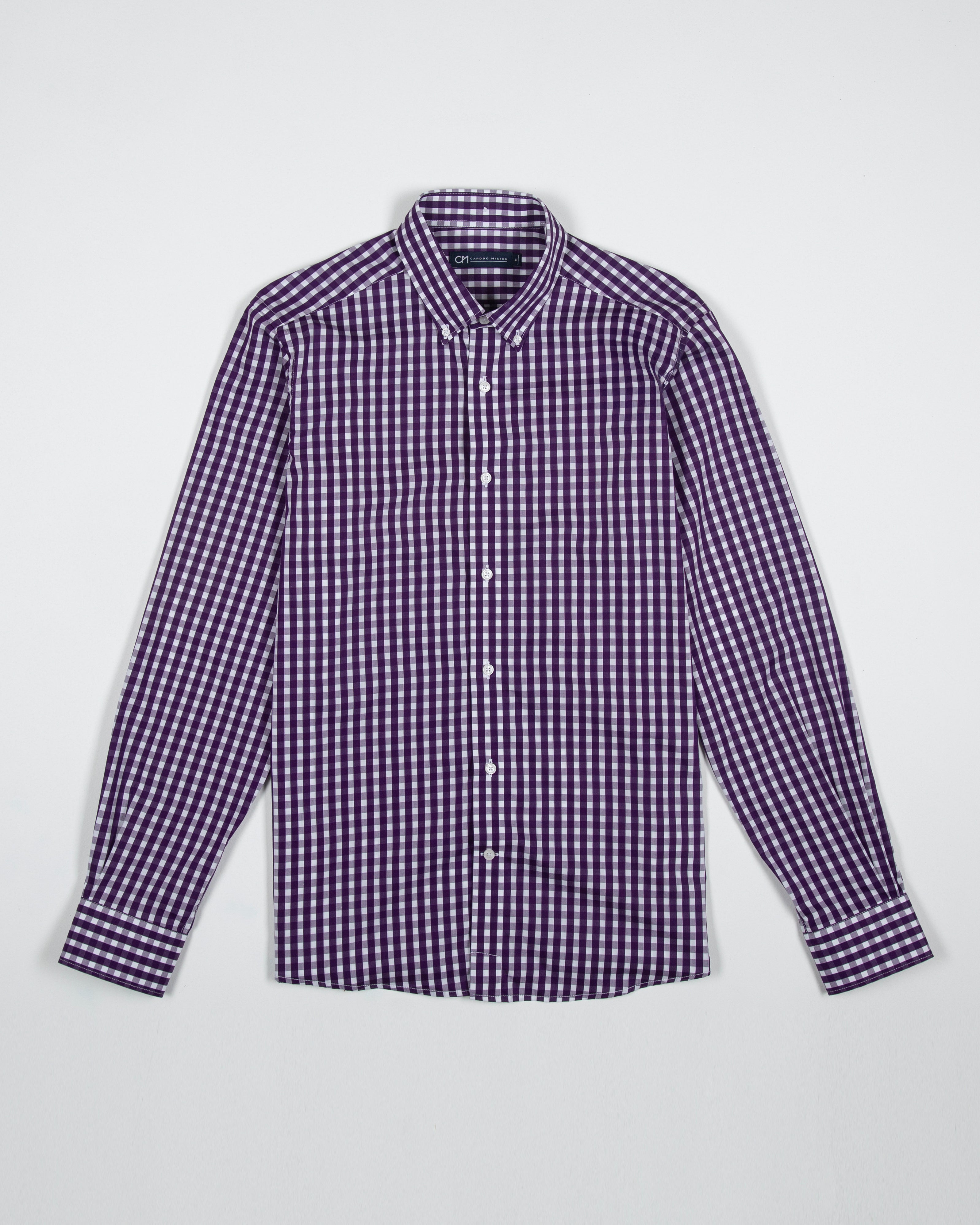 CAMISA CUADRO ALGODÓN BERENJENA_01367