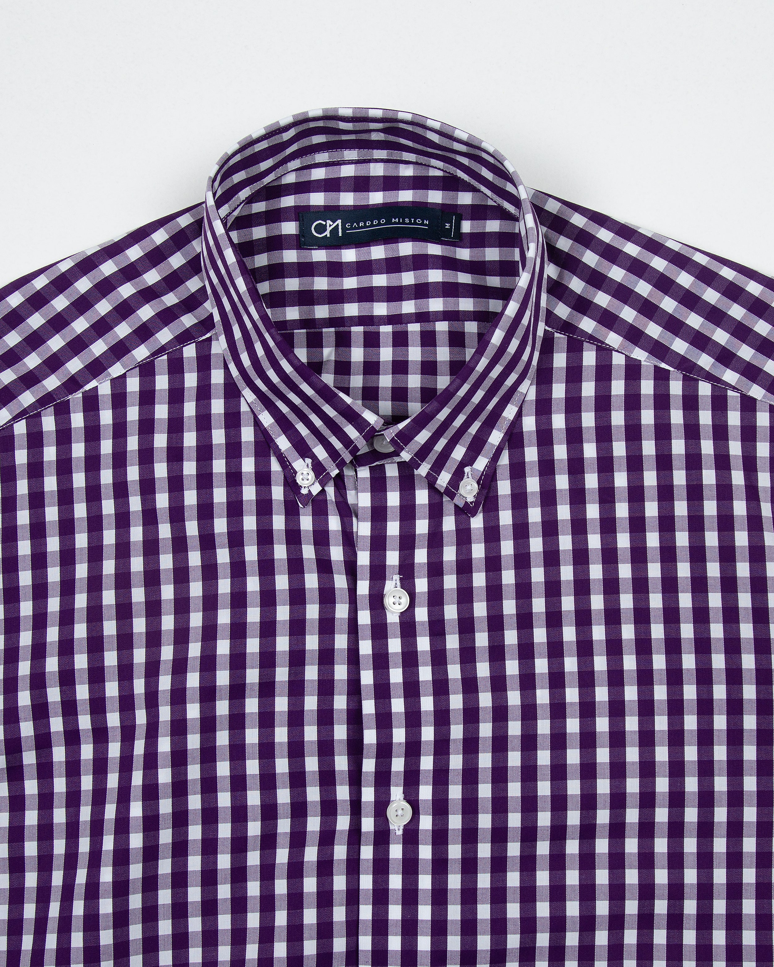 CAMISA CUADRO ALGODÓN BERENJENA_01367