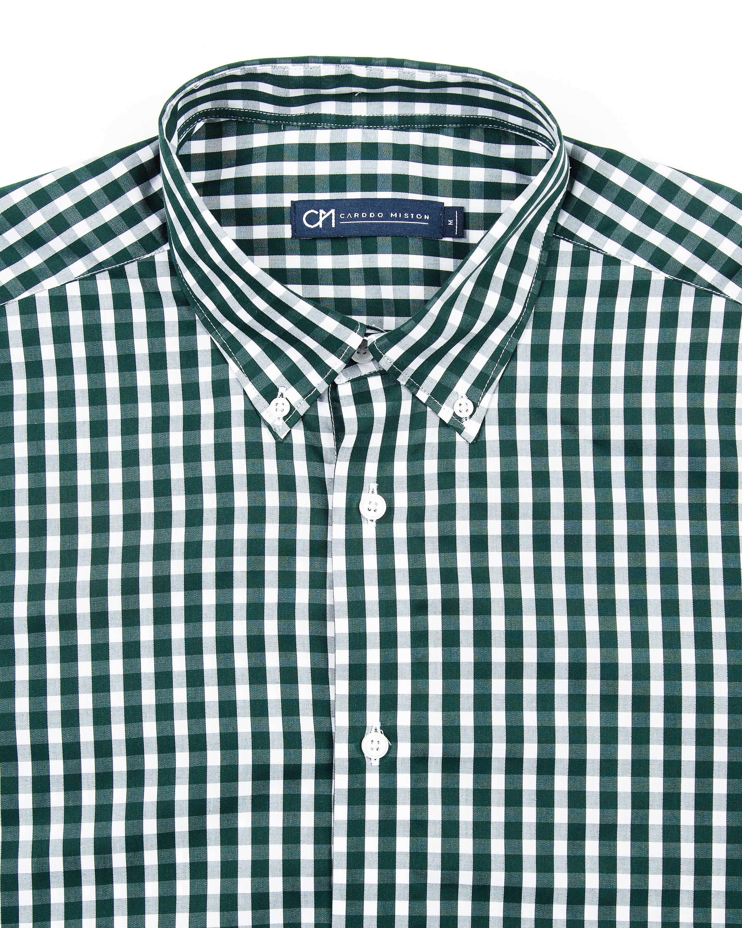 CAMISA CUADRO ALGODÓN VERDE BOTELLA_01366