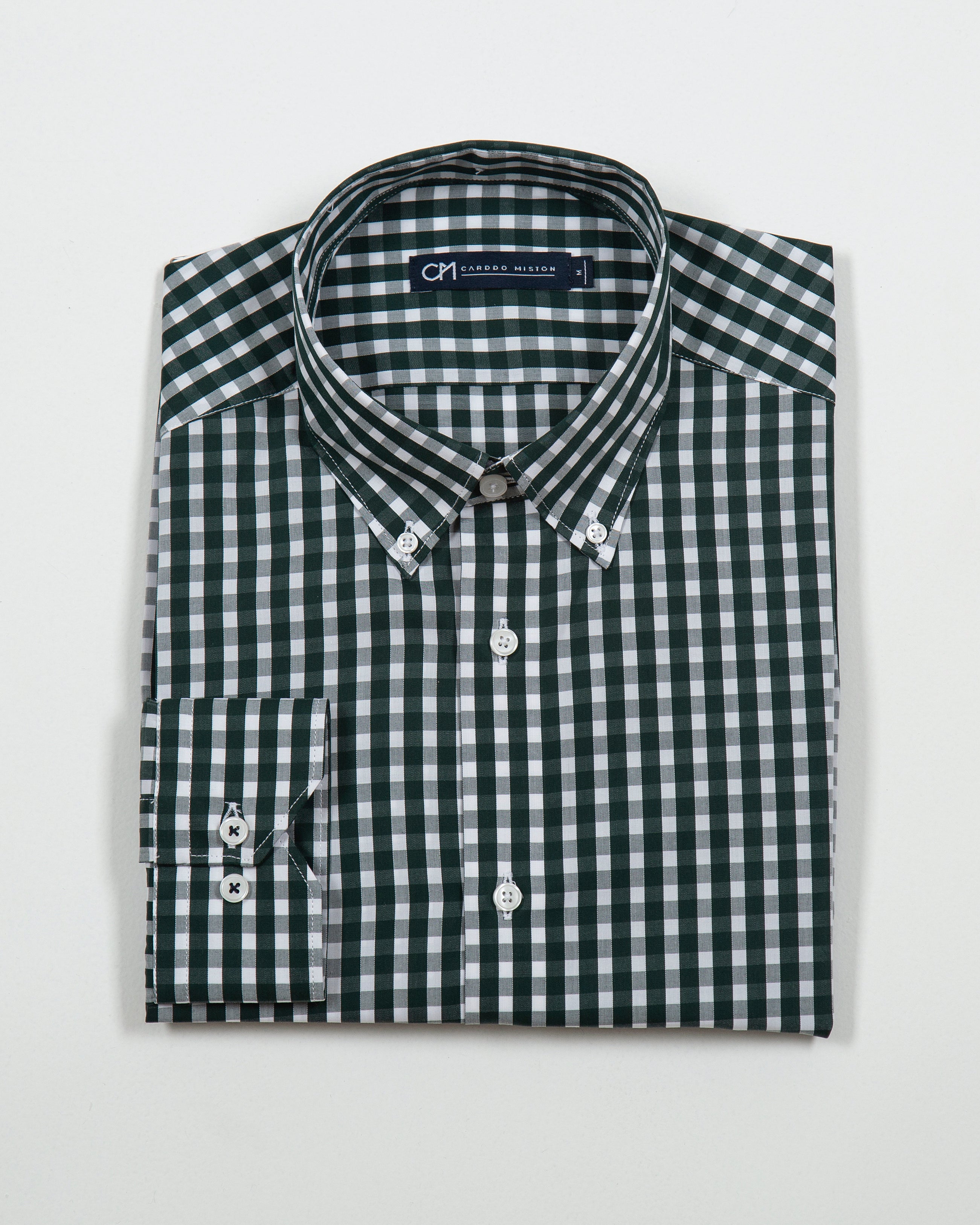 CAMISA CUADRO ALGODÓN VERDE BOTELLA_01366