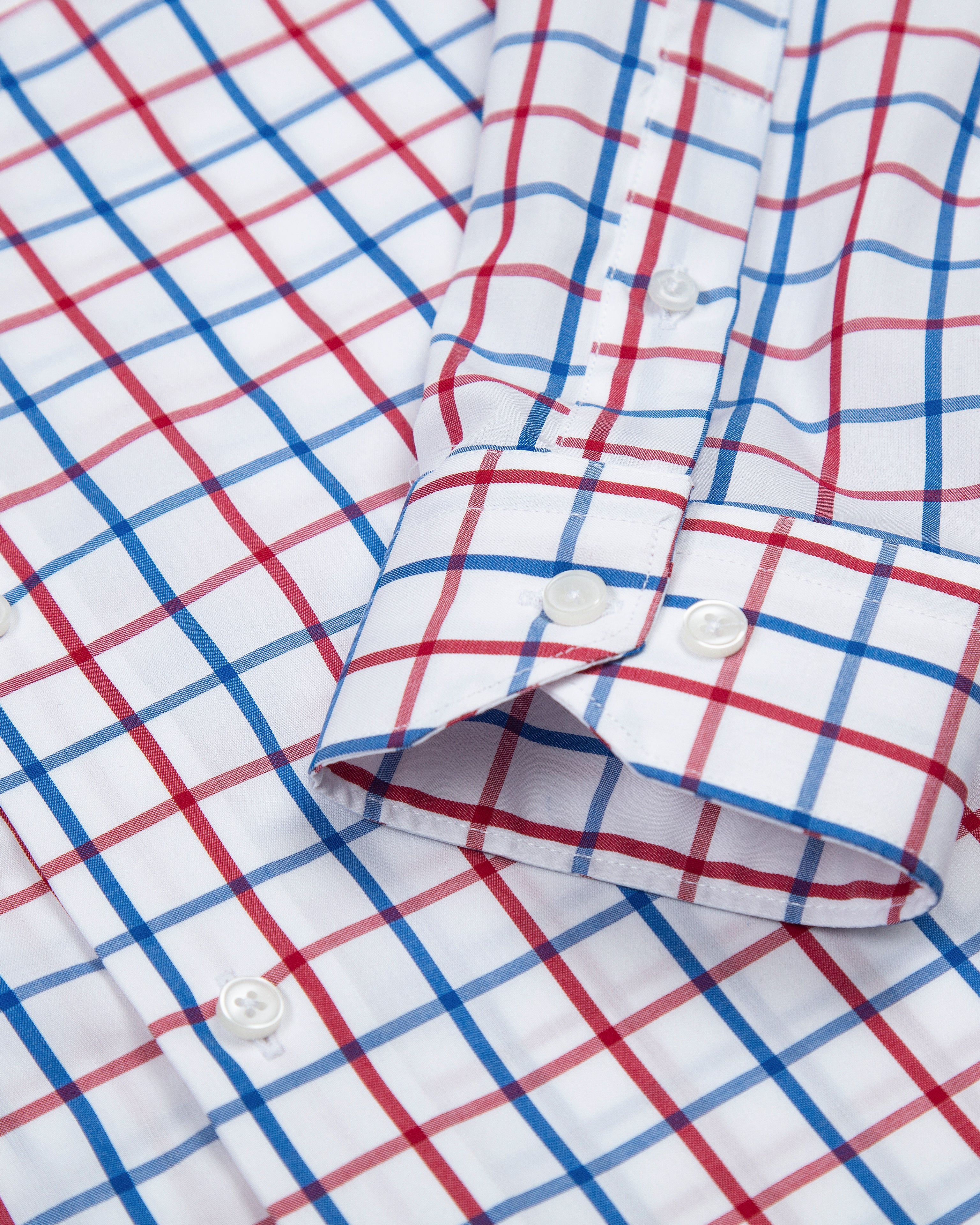 CAMISA CUADRO VENTANA ALGODÓN ROJO AZUL_01373