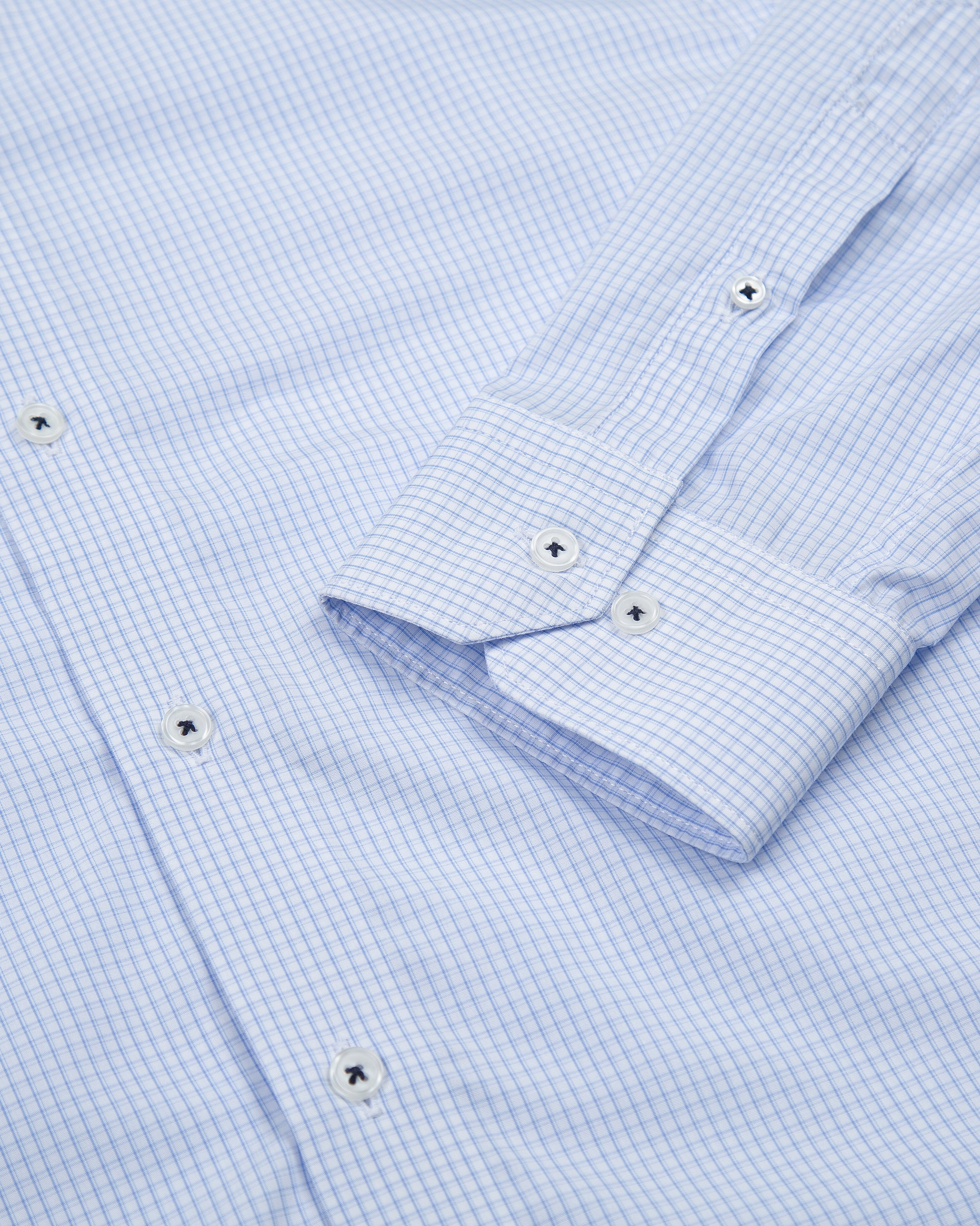 CAMISA CUADRO VENTANA CONTRASTE ALGODÓN AZUL CLARO_01339