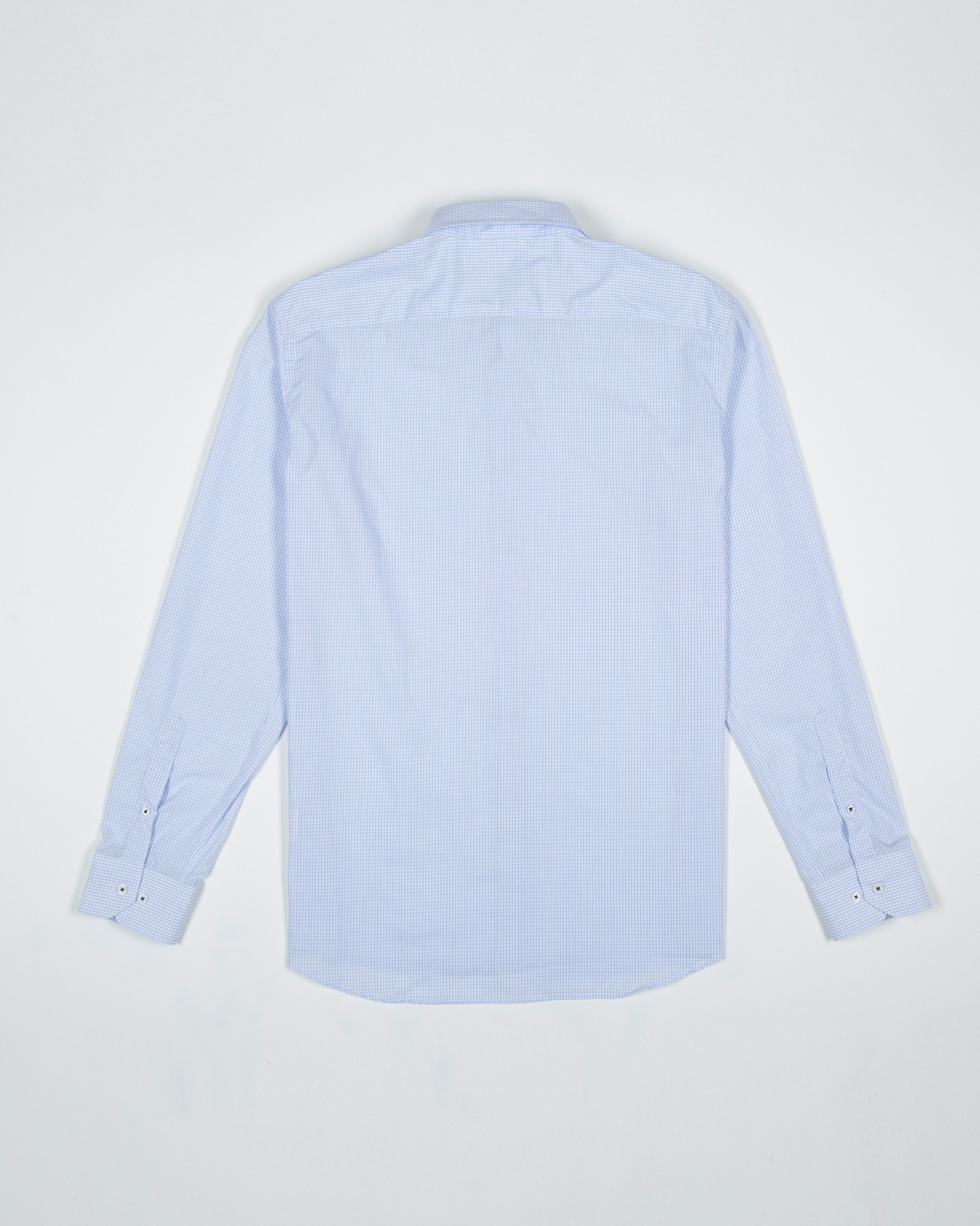 CAMISA CUADRO VENTANA CONTRASTE ALGODÓN AZUL CLARO_01339