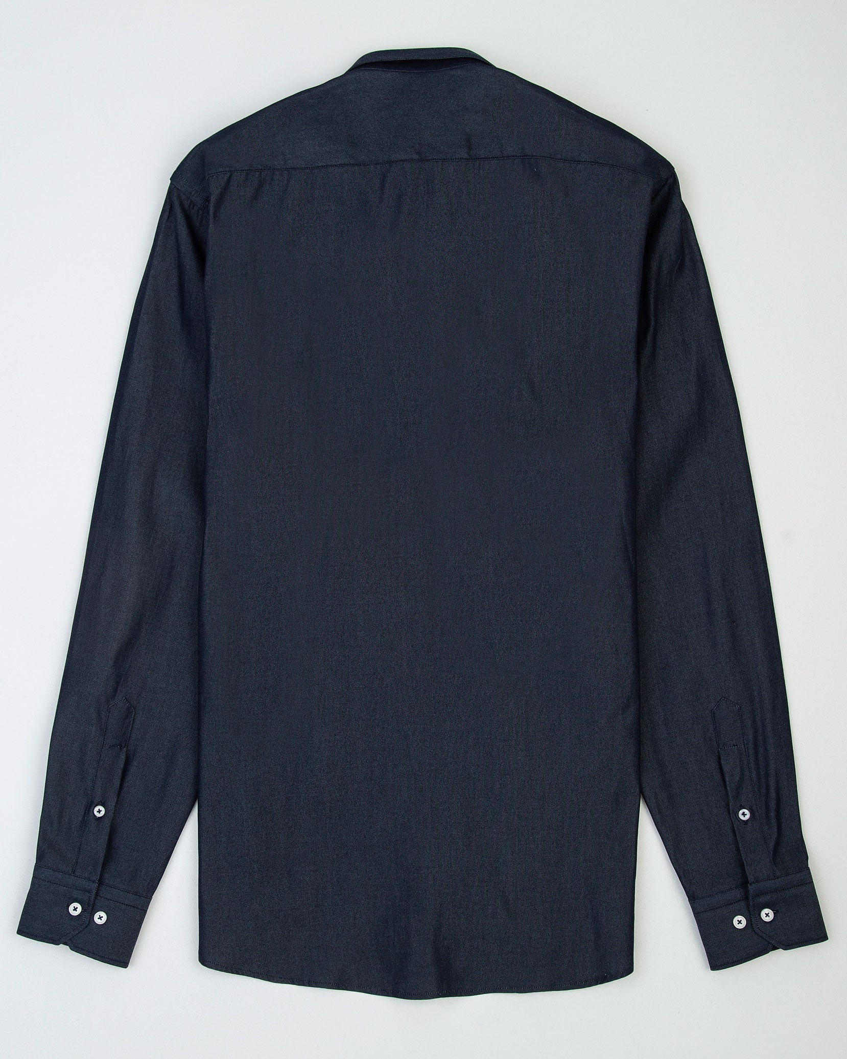 CAMISA DENIM HILADILLO CONTRASTE ALGODÓN AZUL OSCURO_01379