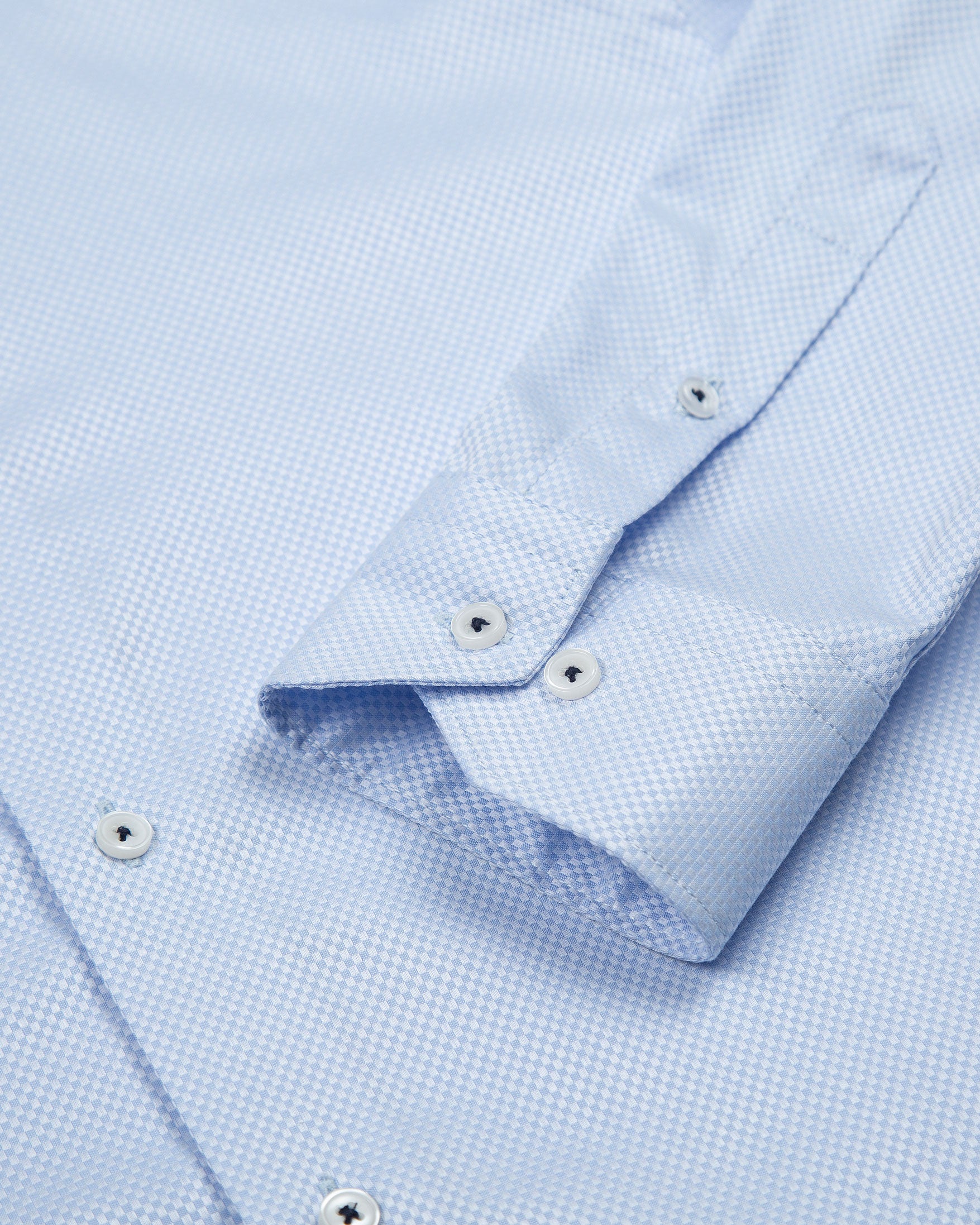 CAMISA DOBBY BOTÓN CONTRASTE ALGODÓN AZUL CLARO_01380