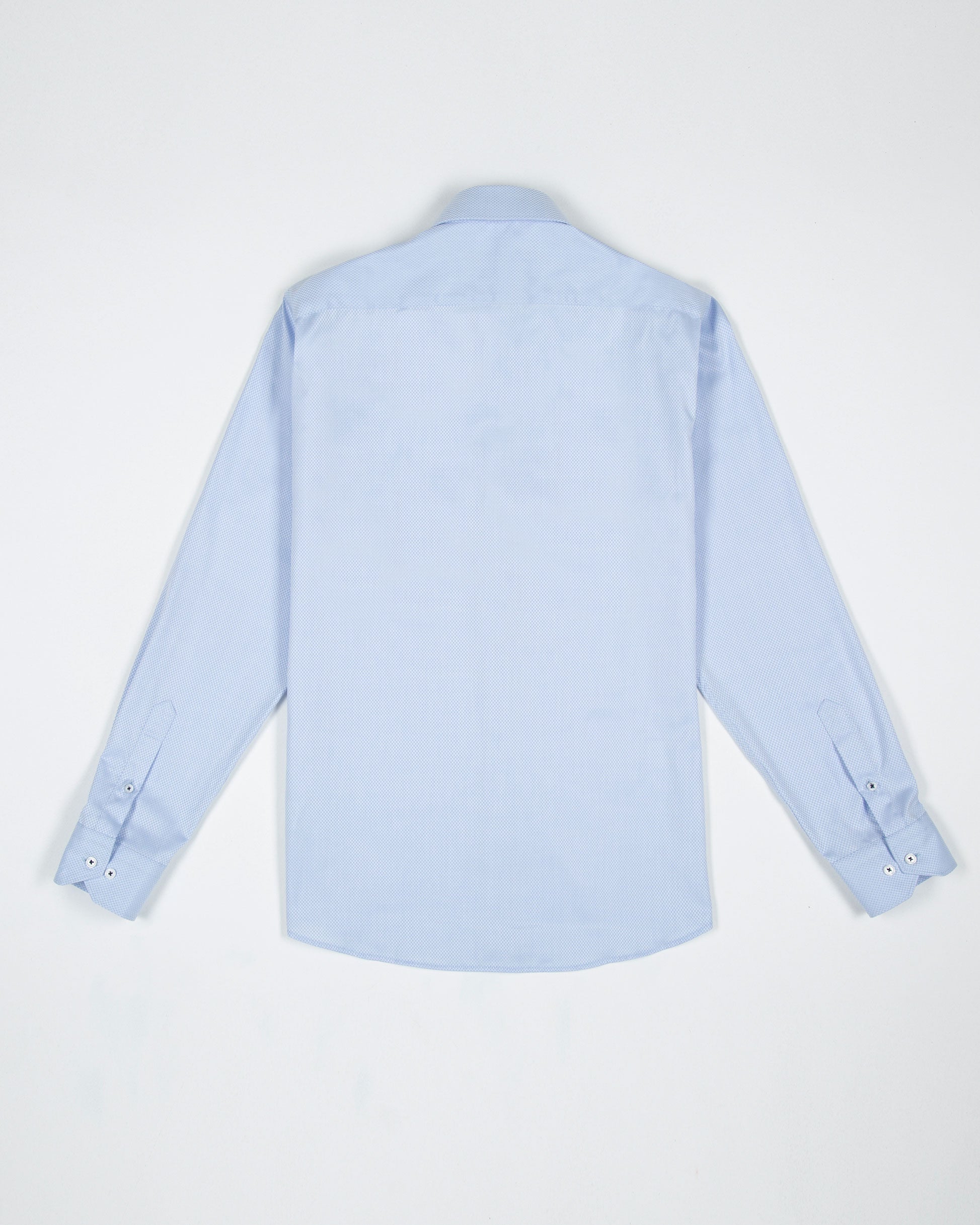 CAMISA DOBBY BOTÓN CONTRASTE ALGODÓN AZUL CLARO_01380