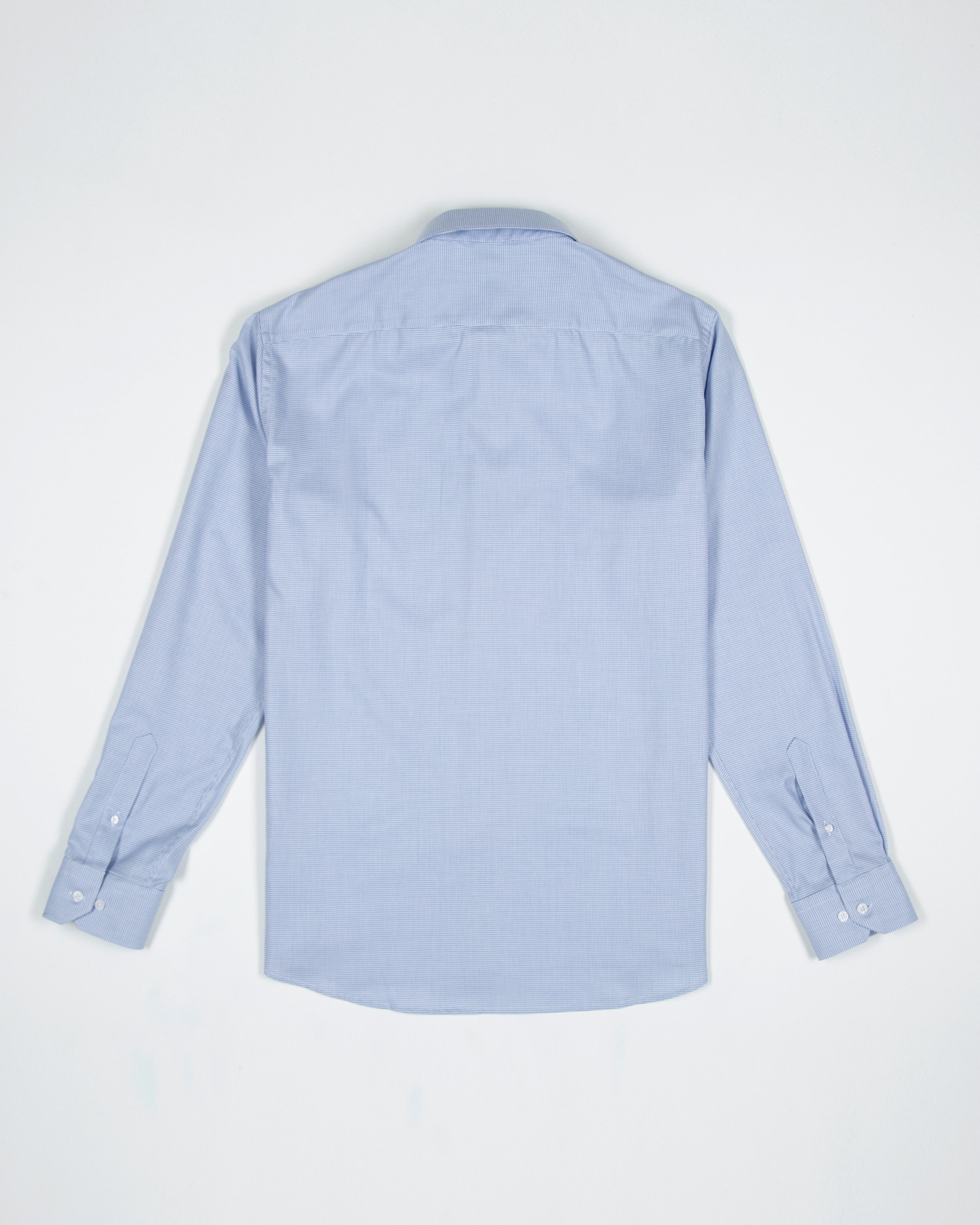 CAMISA MINI CUADRO VENTANA ALGODÓN AZUL MEDIO_01338