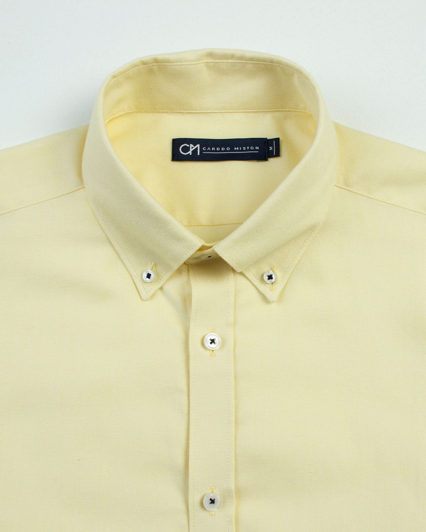 CAMISA OXFORD BOTÓN CONTRASTE ALGODÓN AMARILLO_01386