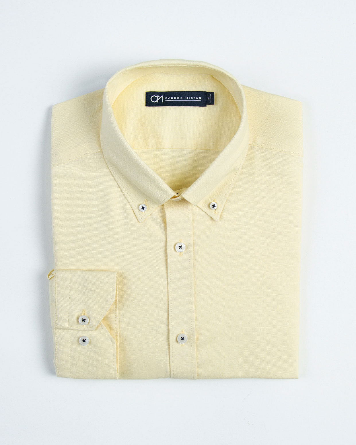 CAMISA OXFORD BOTÓN CONTRASTE ALGODÓN AMARILLO_01386