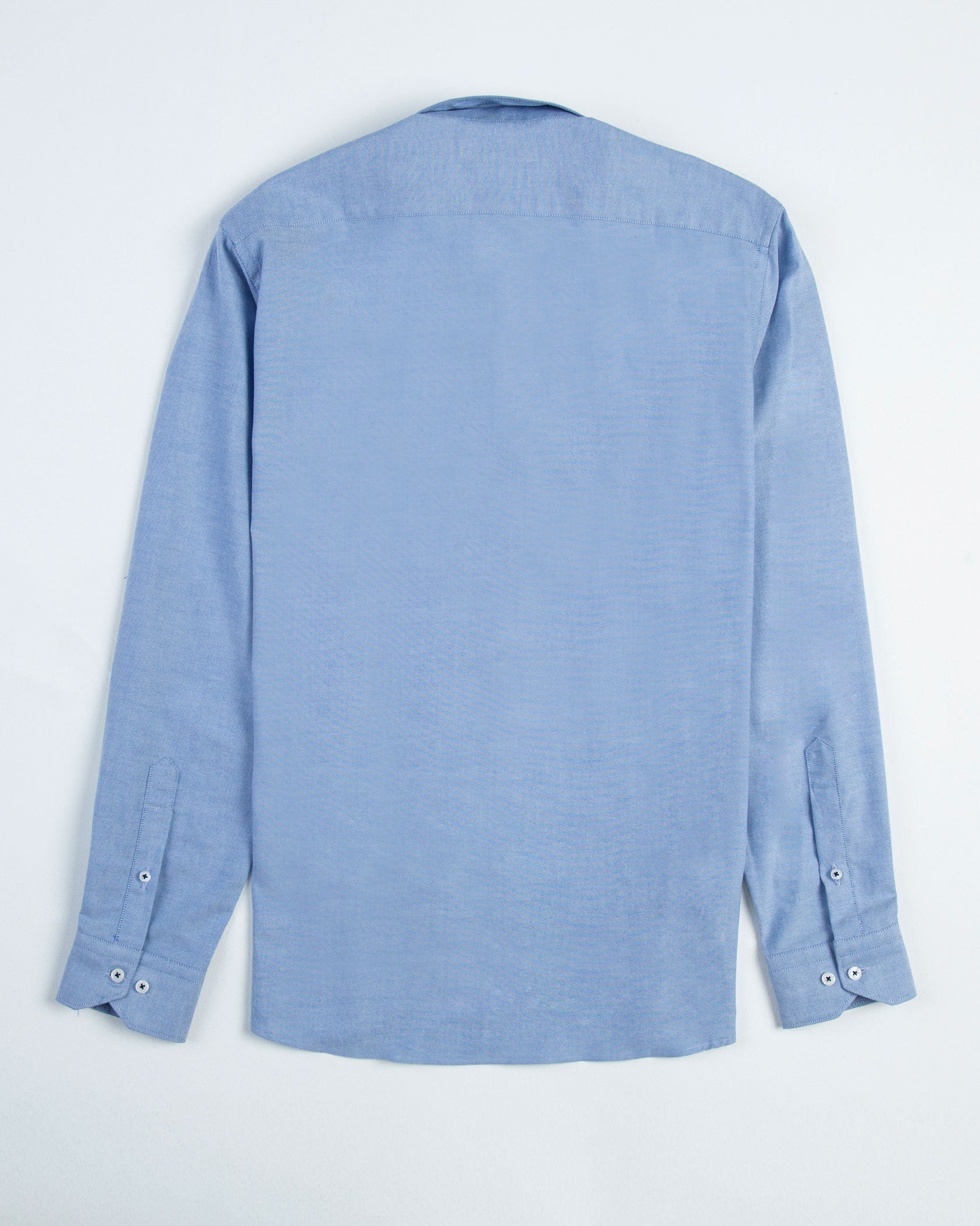 CAMISA OXFORD BOTÓN CONTRASTE ALGODÓN AZUL_01384