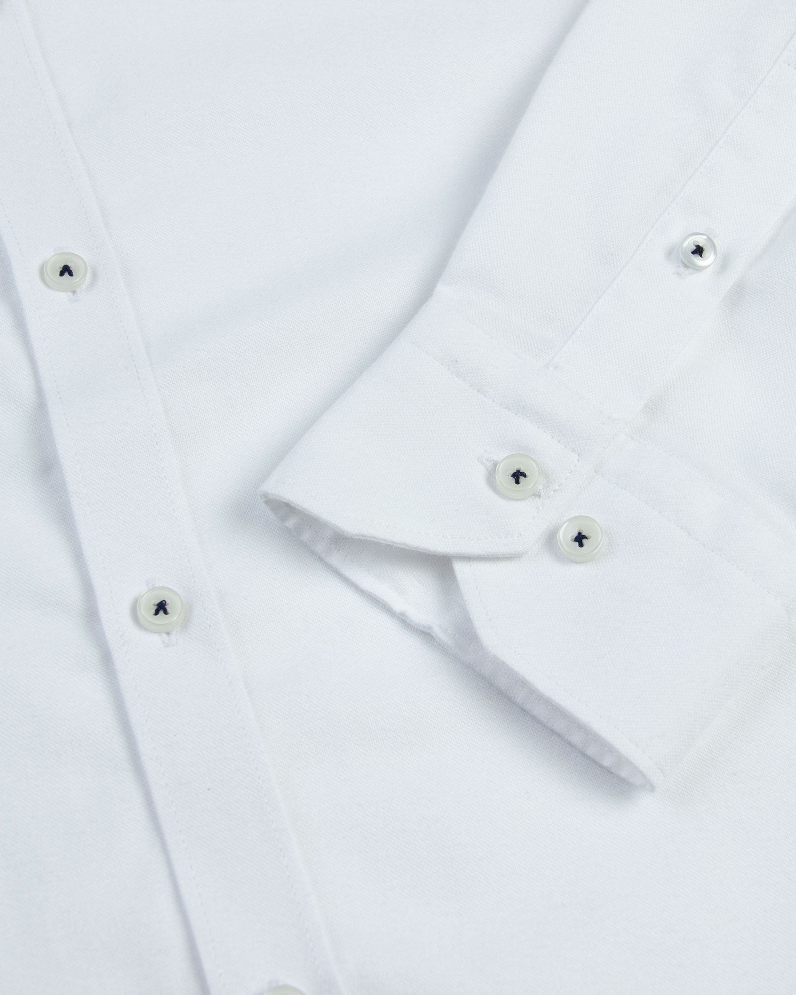 CAMISA OXFORD BOTÓN CONTRASTE ALGODÓN BLANCO_01431