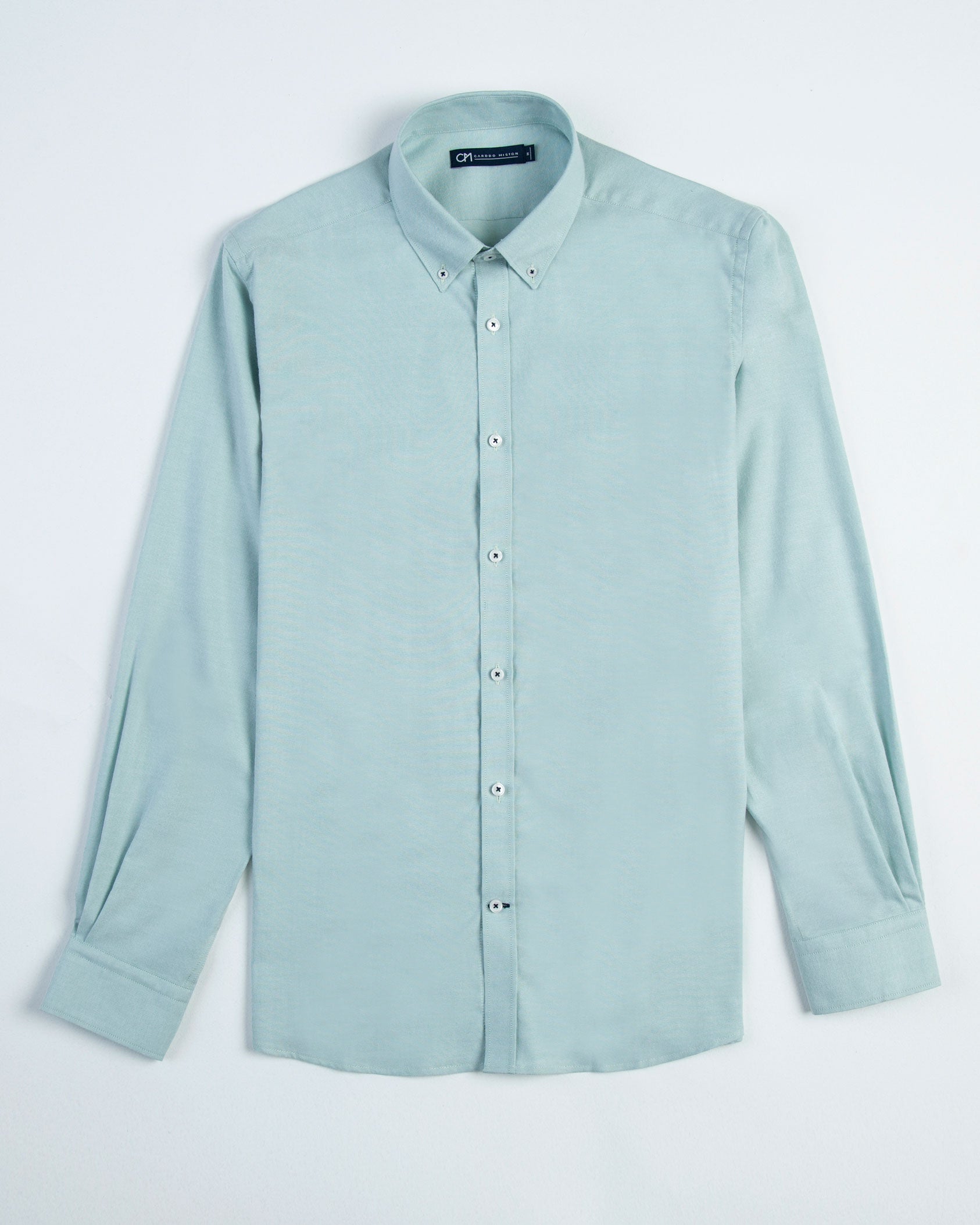CAMISA OXFORD BOTÓN CONTRASTE ALGODÓN MENTA_01385