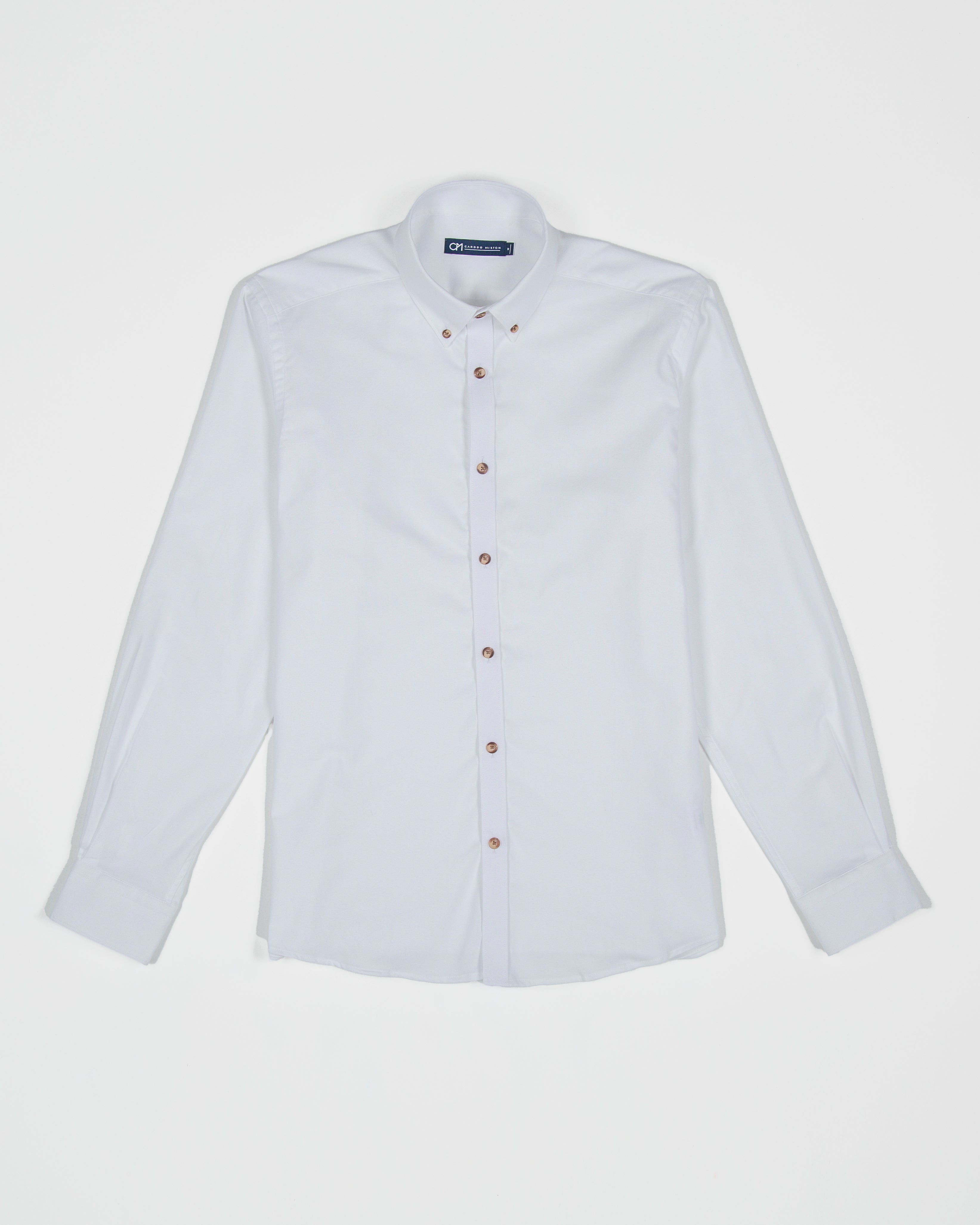 CAMISA OXFORD BOTÓN NACAR ALGODÓN BLANCO_01396