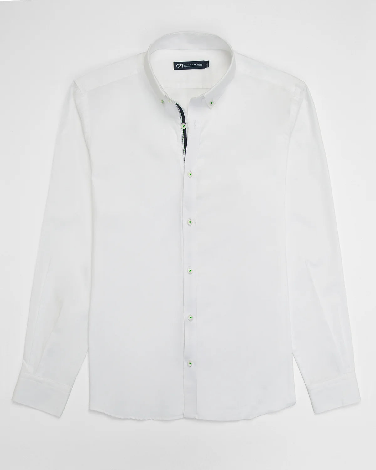 CAMISA OXFORD HILADILLO CAPRI ALGODÓN BLANCO_01437
