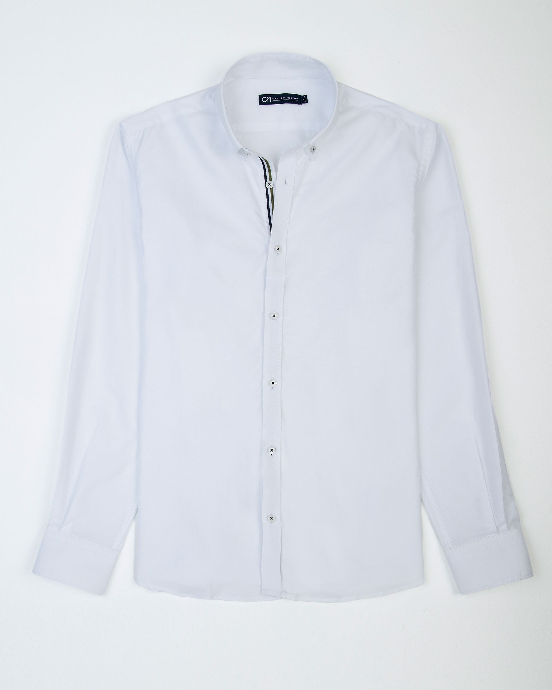 CAMISA OXFORD HILADILLO LEONE ALGODÓN BLANCO_01440