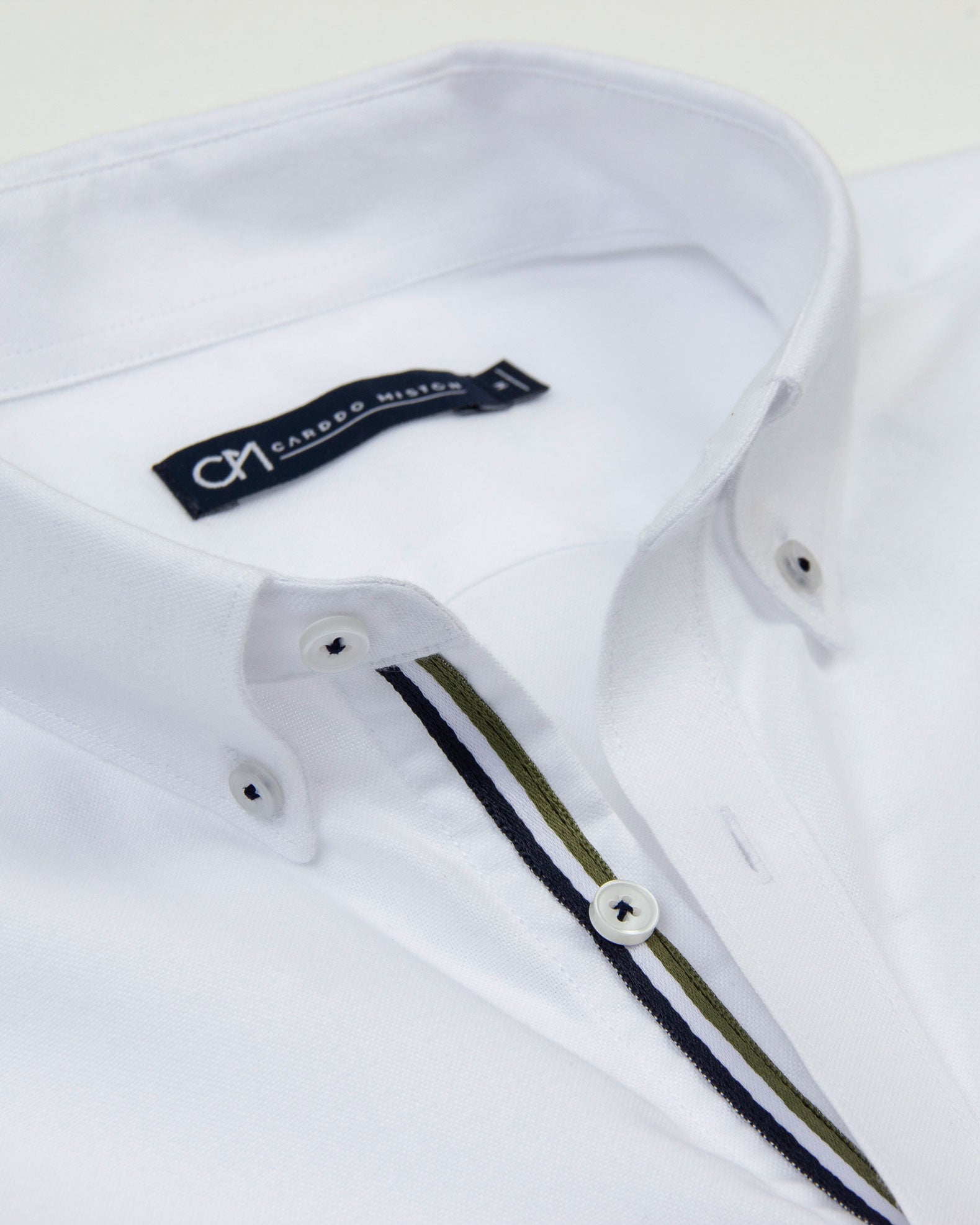 CAMISA OXFORD HILADILLO LEONE ALGODÓN BLANCO_01440