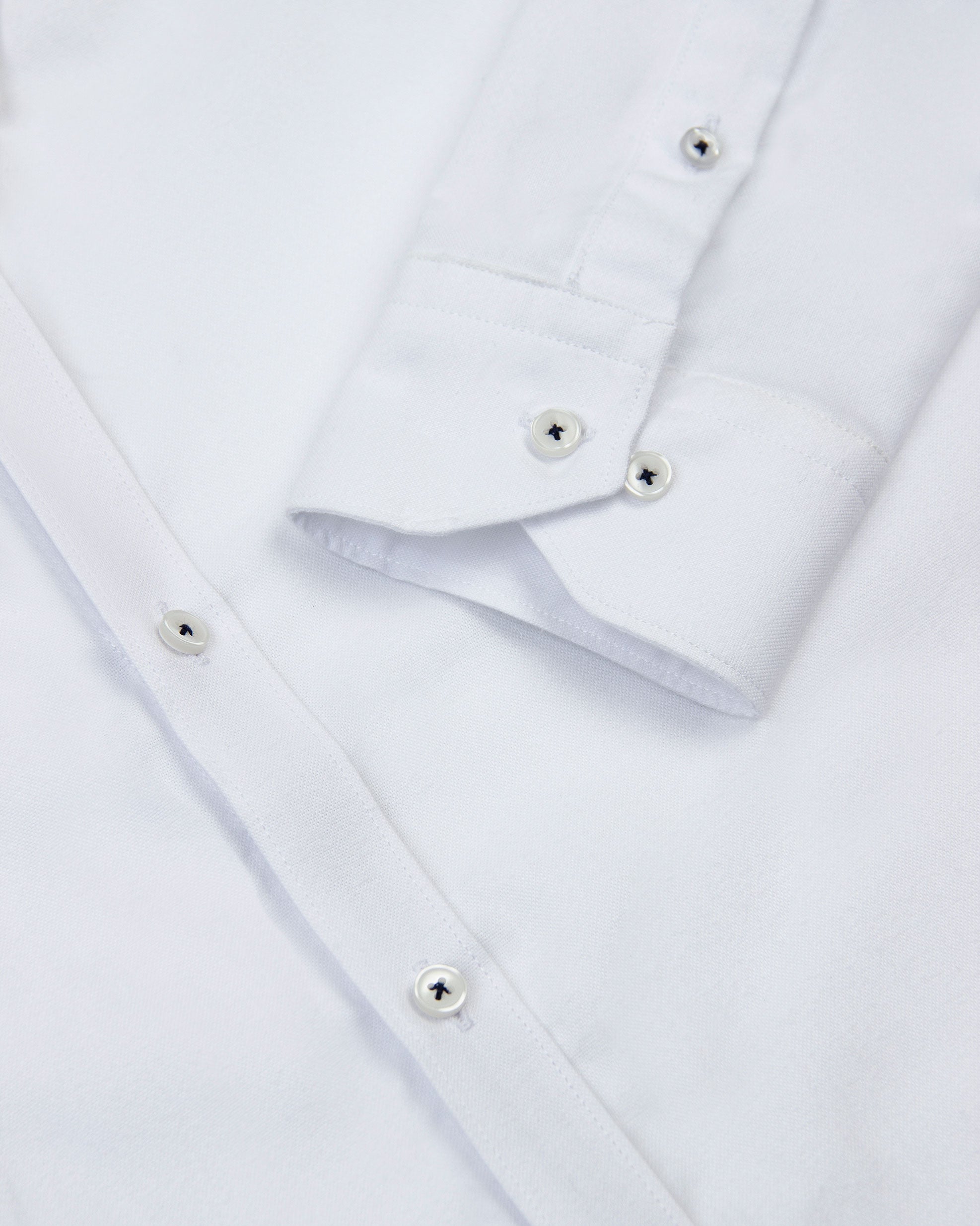 CAMISA OXFORD HILADILLO LEONE ALGODÓN BLANCO_01440
