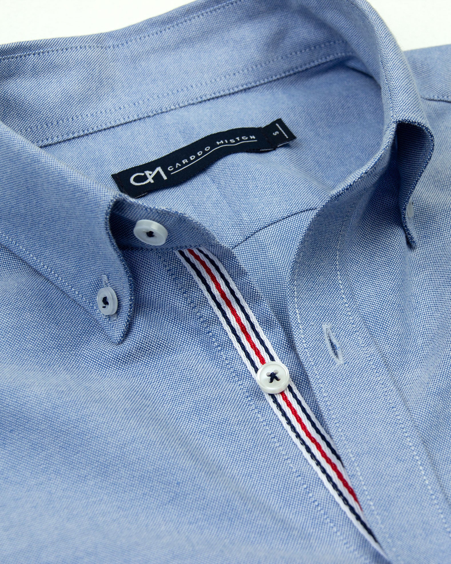 CAMISA OXFORD HILADILLO NÁUTICO ALGODÓN AZUL_01438