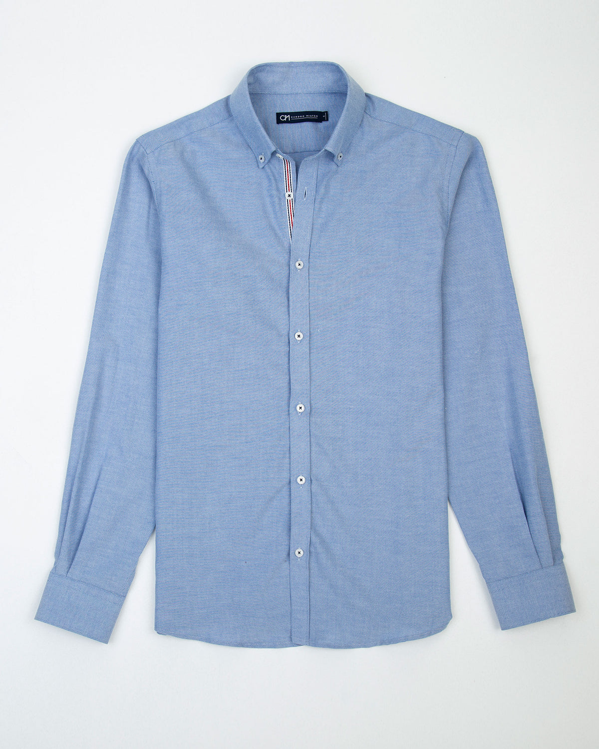 CAMISA OXFORD HILADILLO NÁUTICO ALGODÓN AZUL_01438