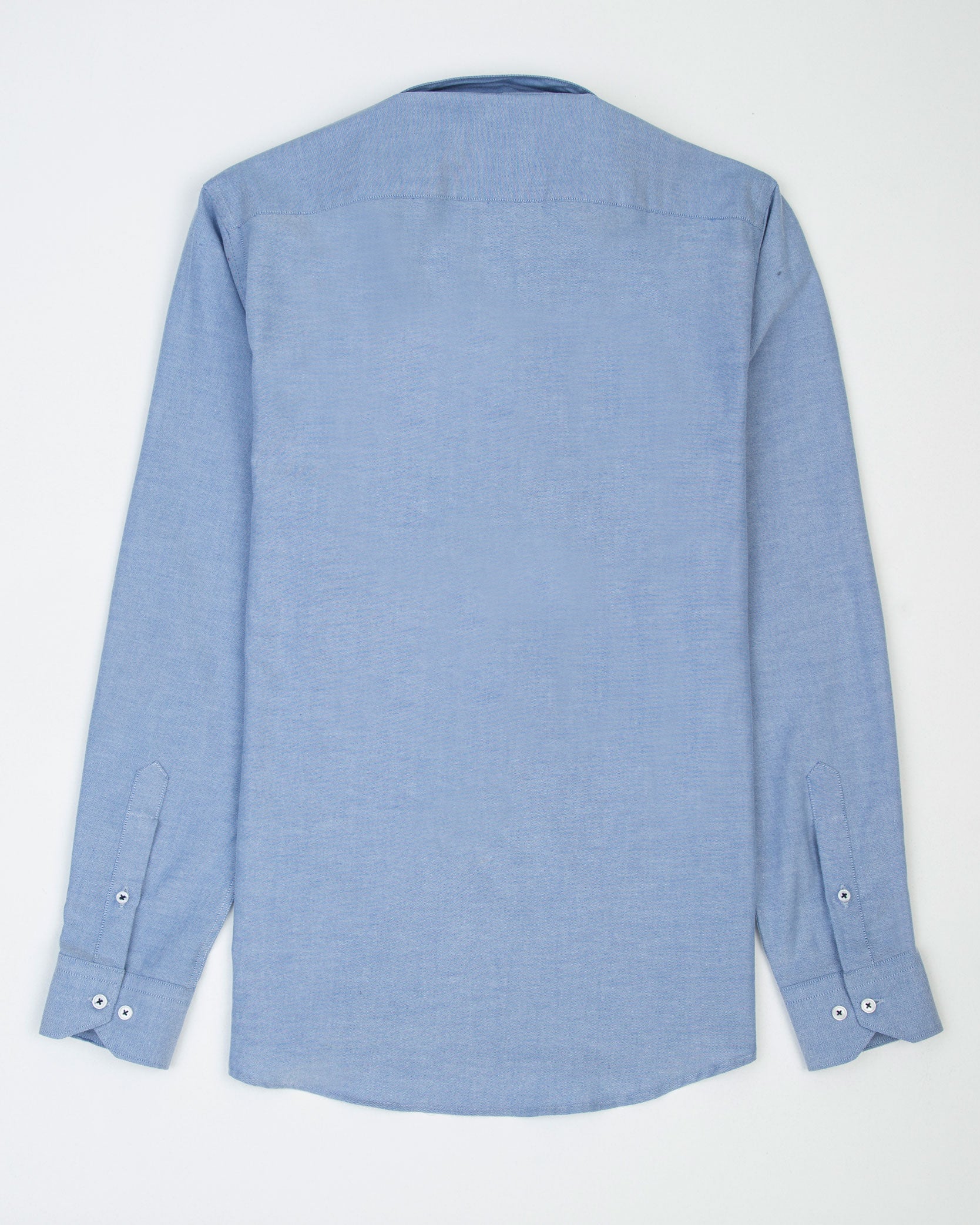 CAMISA OXFORD HILADILLO NÁUTICO ALGODÓN AZUL_01438