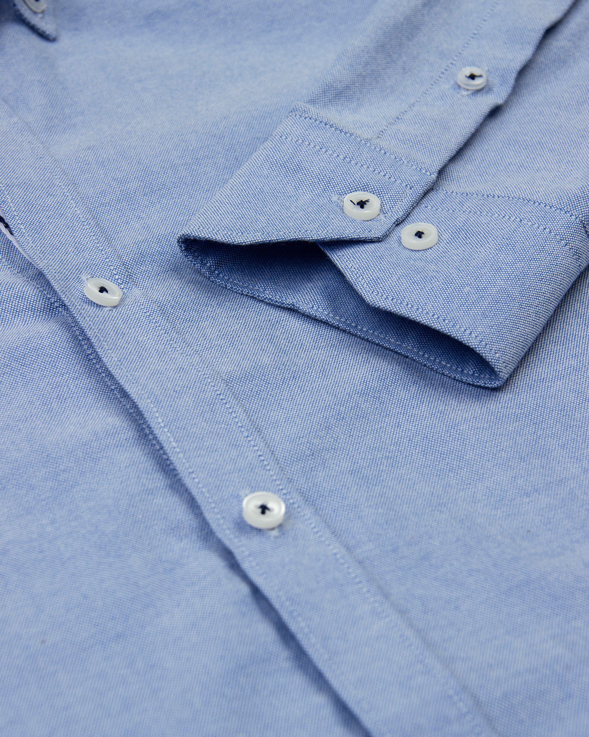 CAMISA OXFORD HILADILLO NÁUTICO ALGODÓN AZUL_01438