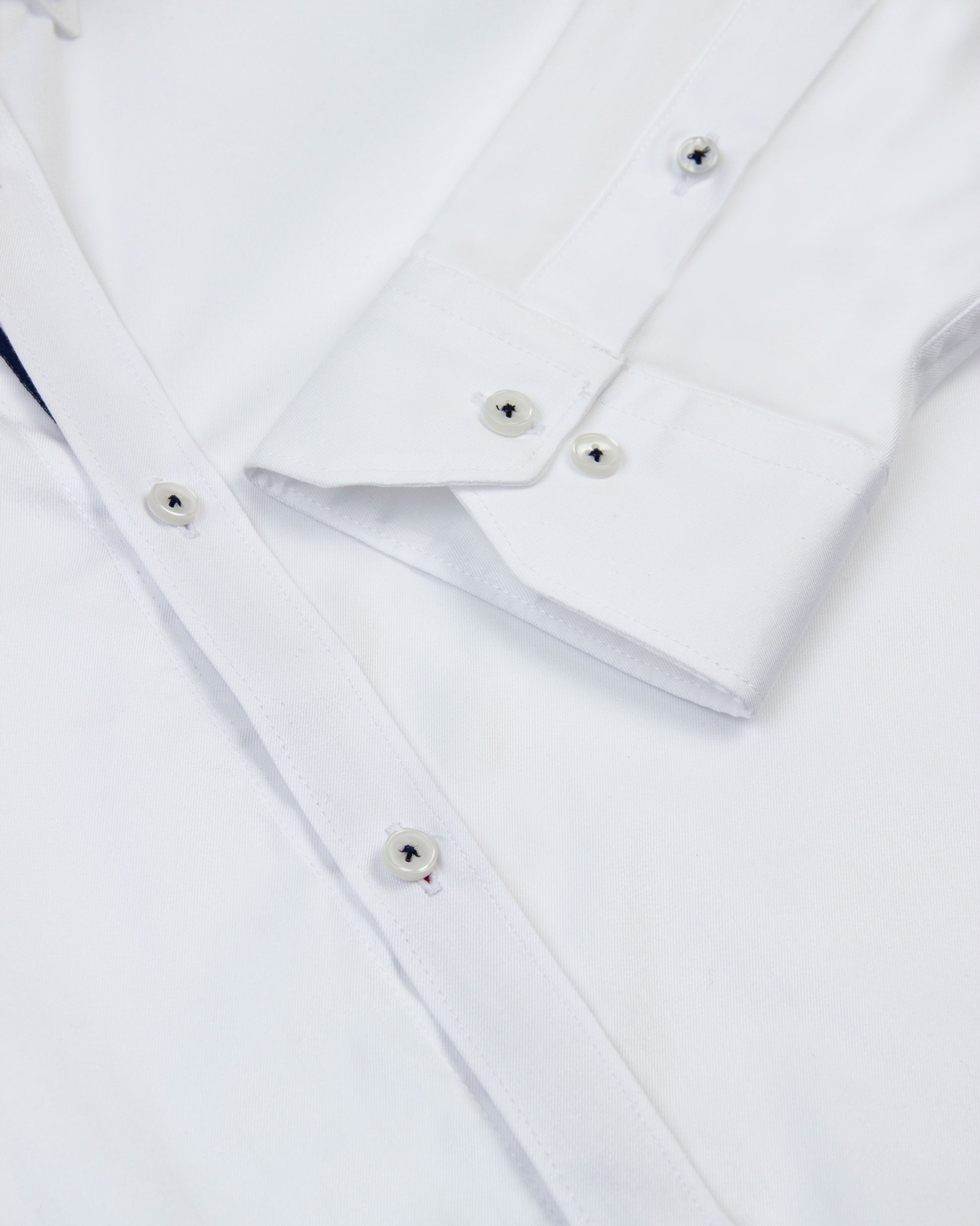 CAMISA OXFORD HILADILLO NÁUTICO ALGODÓN BLANCO_01439