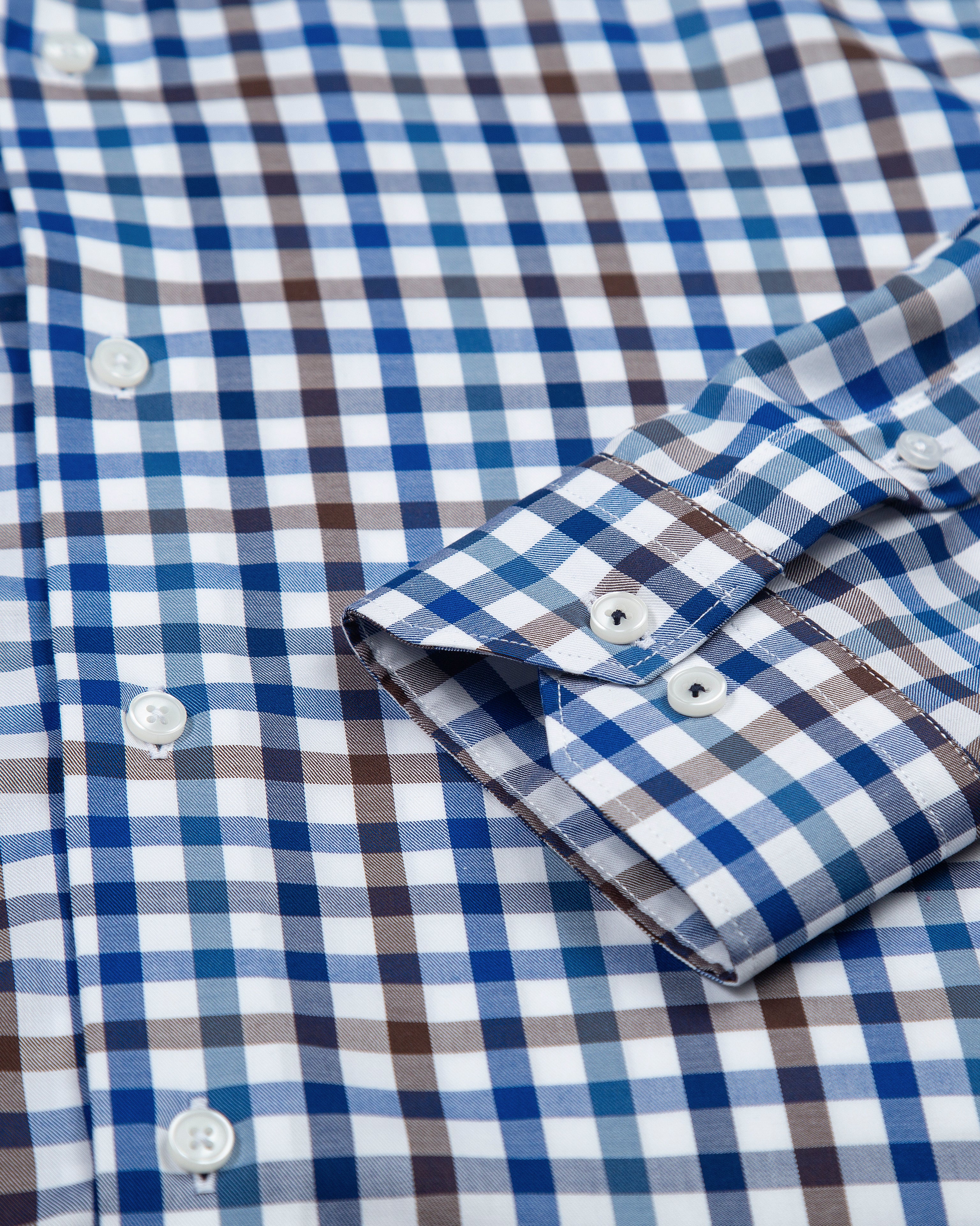 CAMISA SARGA CUADRO ALGODÓN CHOCOLATE AZUL_01364