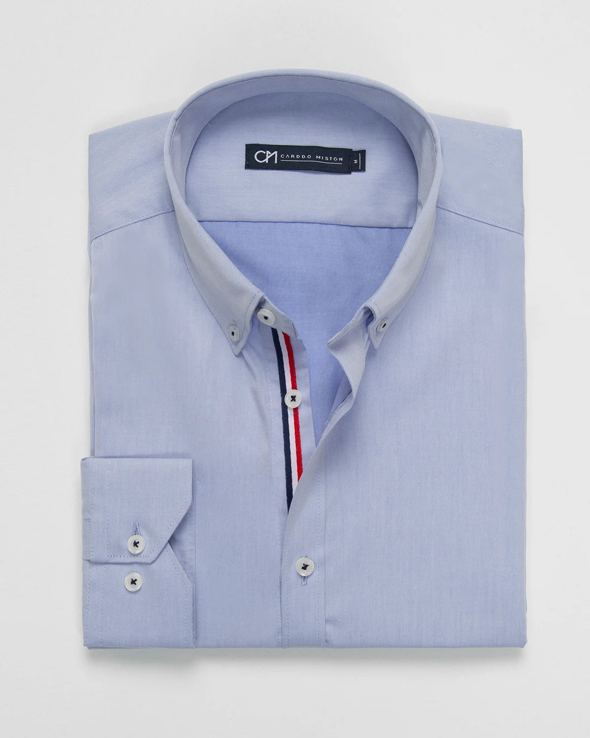 CAMISA SARGA HILADILLO FRANCE ALGODÓN AZUL_01375