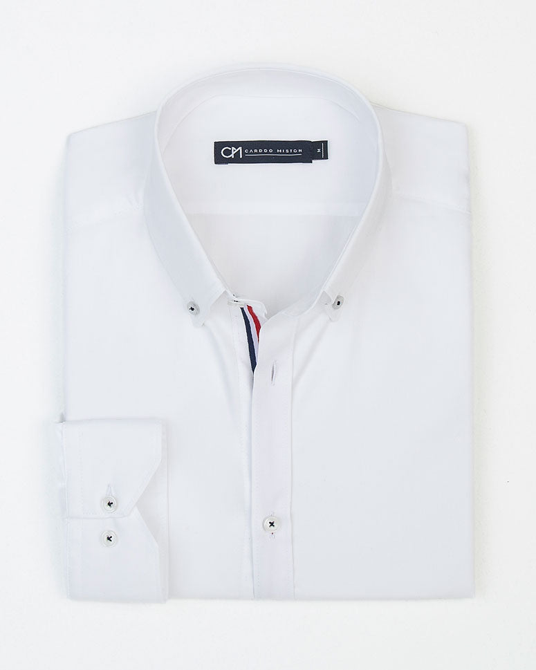 CAMISA SARGA HILADILLO FRANCE ALGODÓN BLANCO_01374