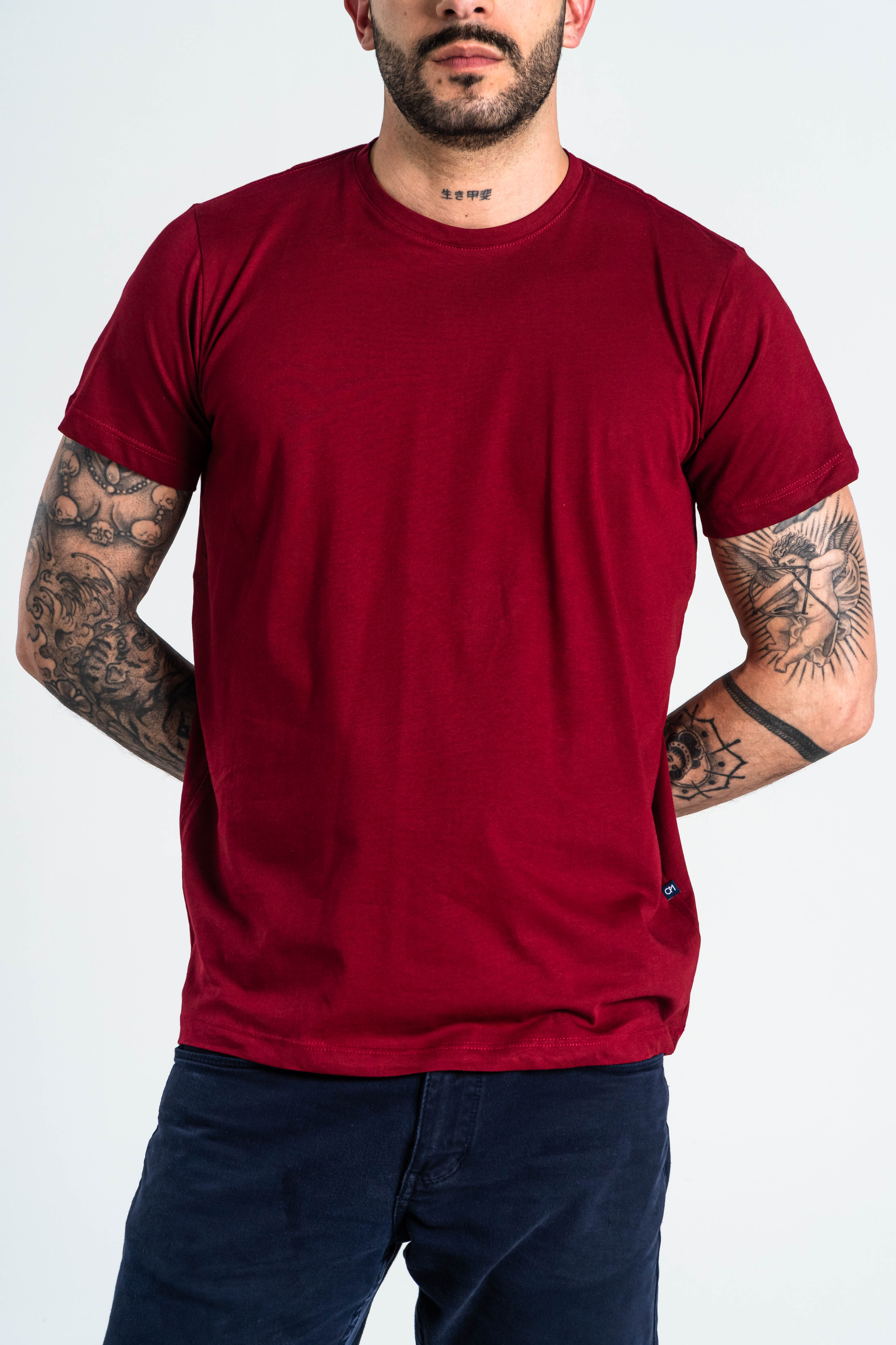 CAMISETA BÁSICA ALGODÓN ROJO CEREZA_04096