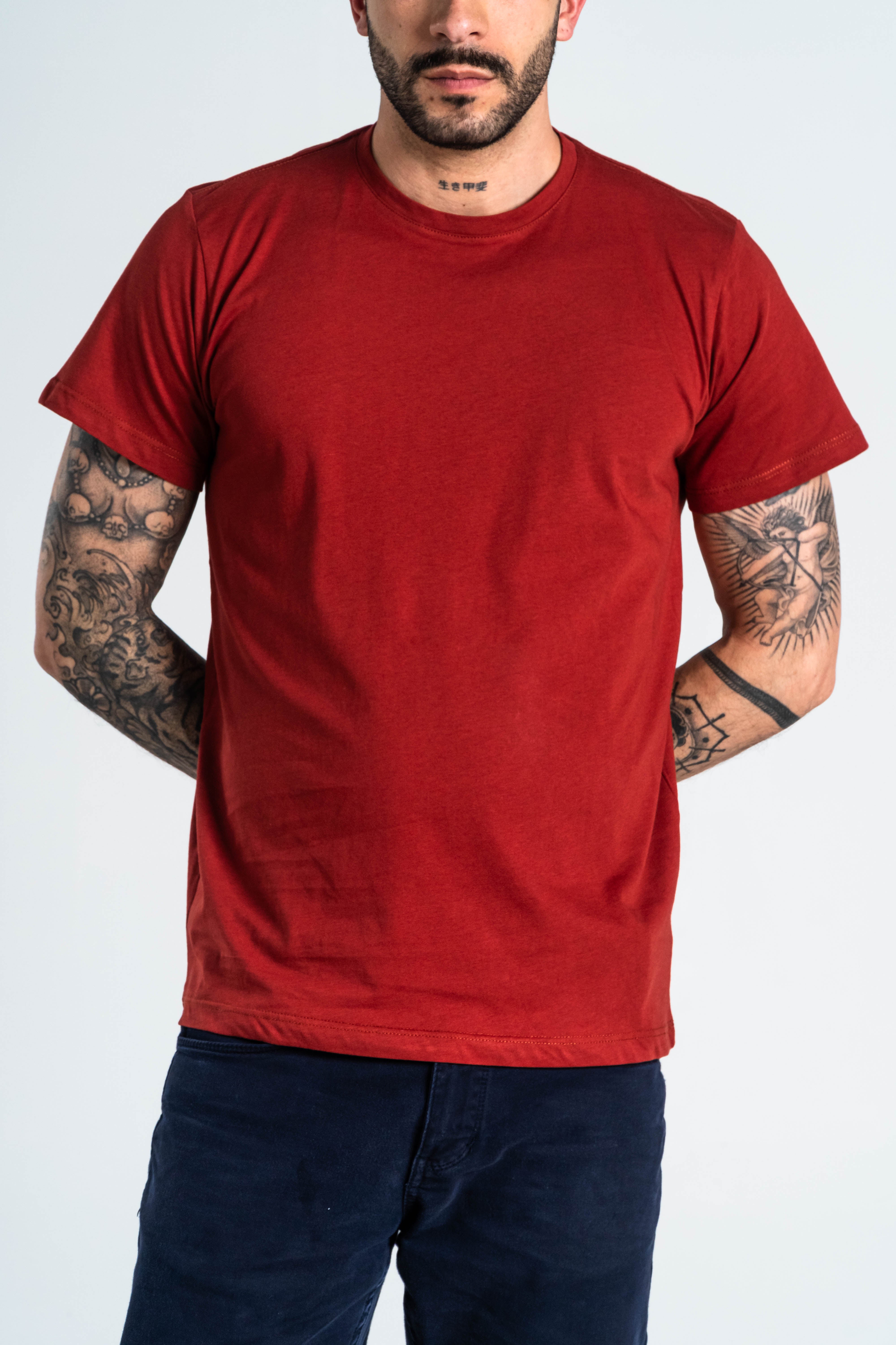 CAMISETA BÁSICA ALGODÓN TERRACOTA_04085