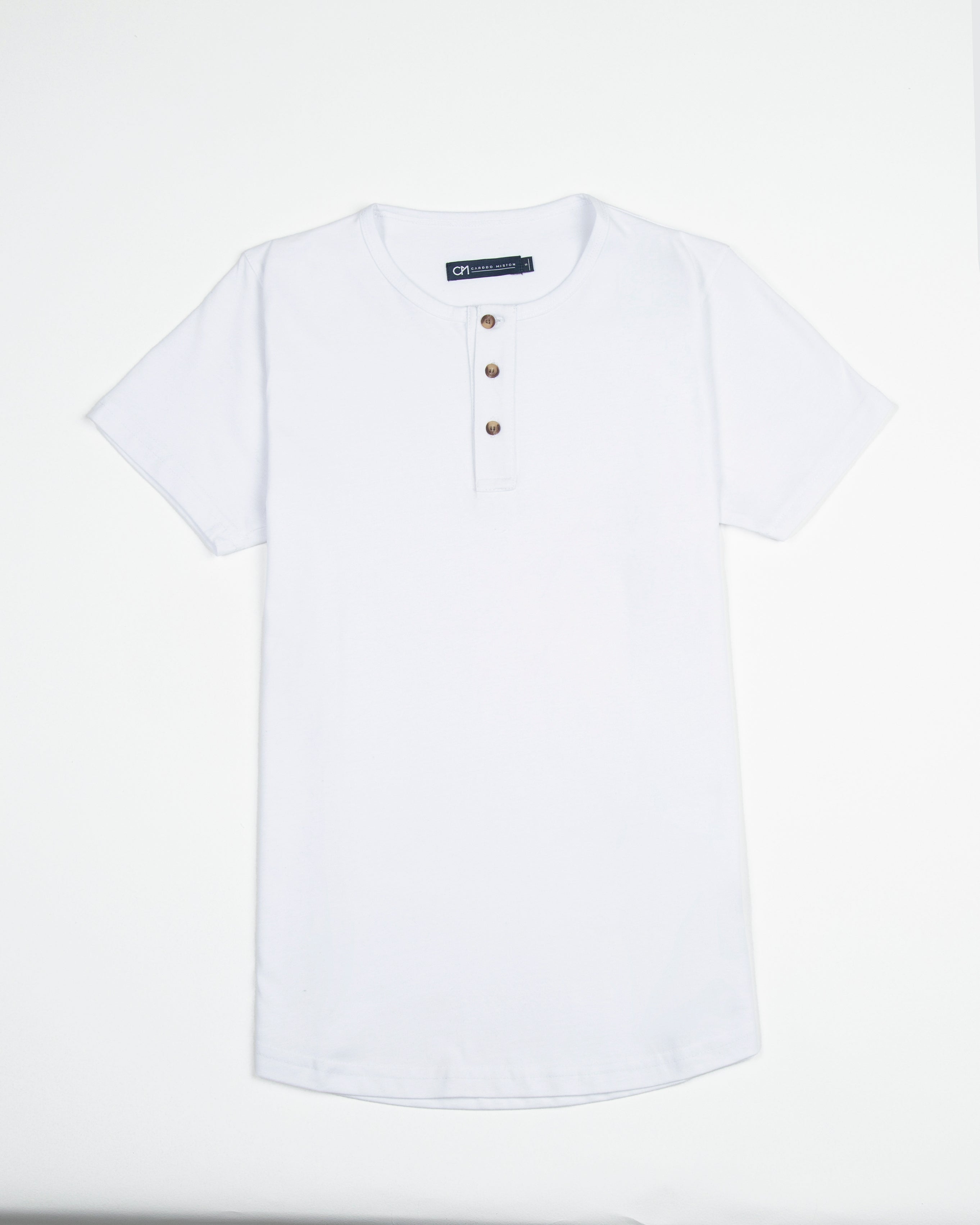 CAMISETA HENLEY ALGODÓN BLANCO_04110