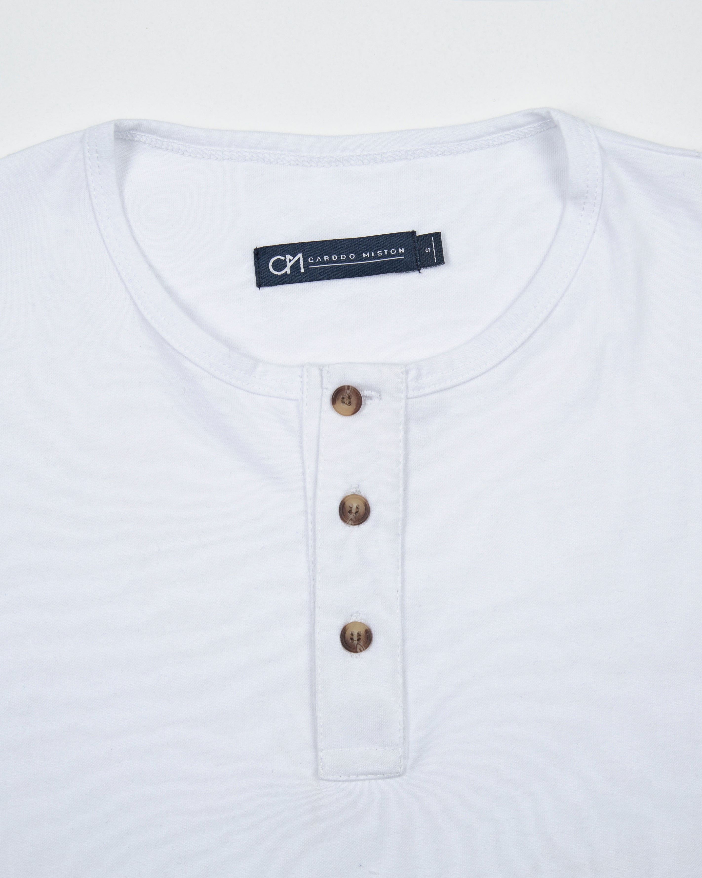 CAMISETA HENLEY ALGODÓN BLANCO_04110
