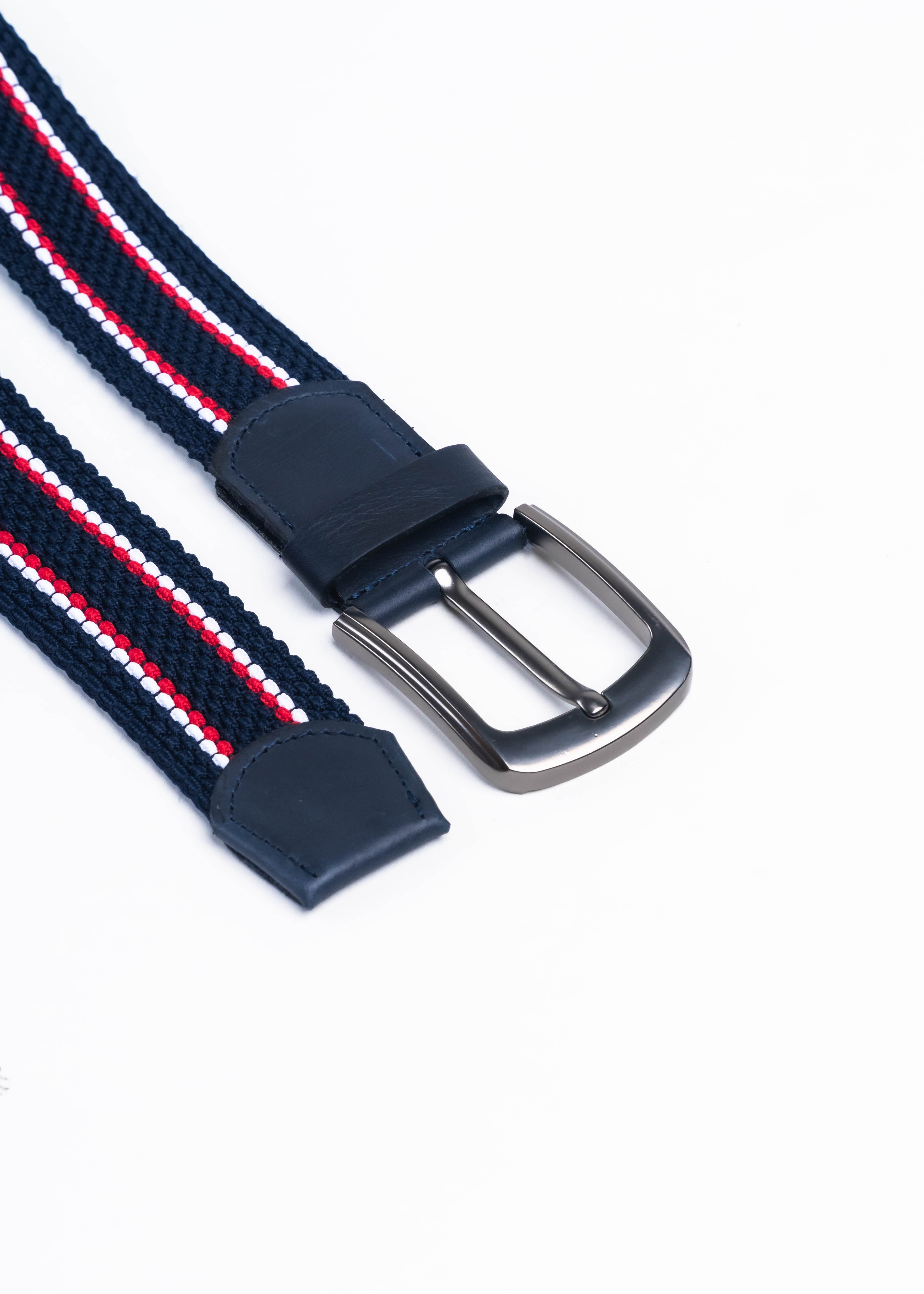 CINTURÓN REATA ELÁSTICO COLOR BLOCK BLANCO - ROJO_07026